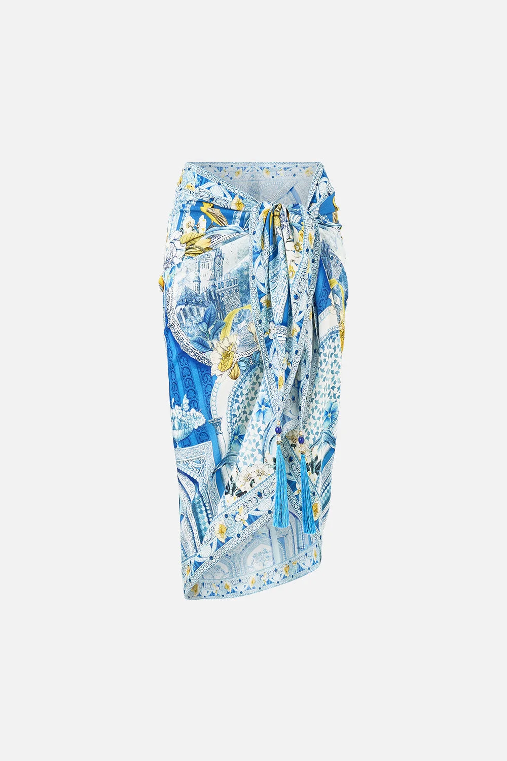 WOVEN SHORT SARONG WITH TASSELS - 1