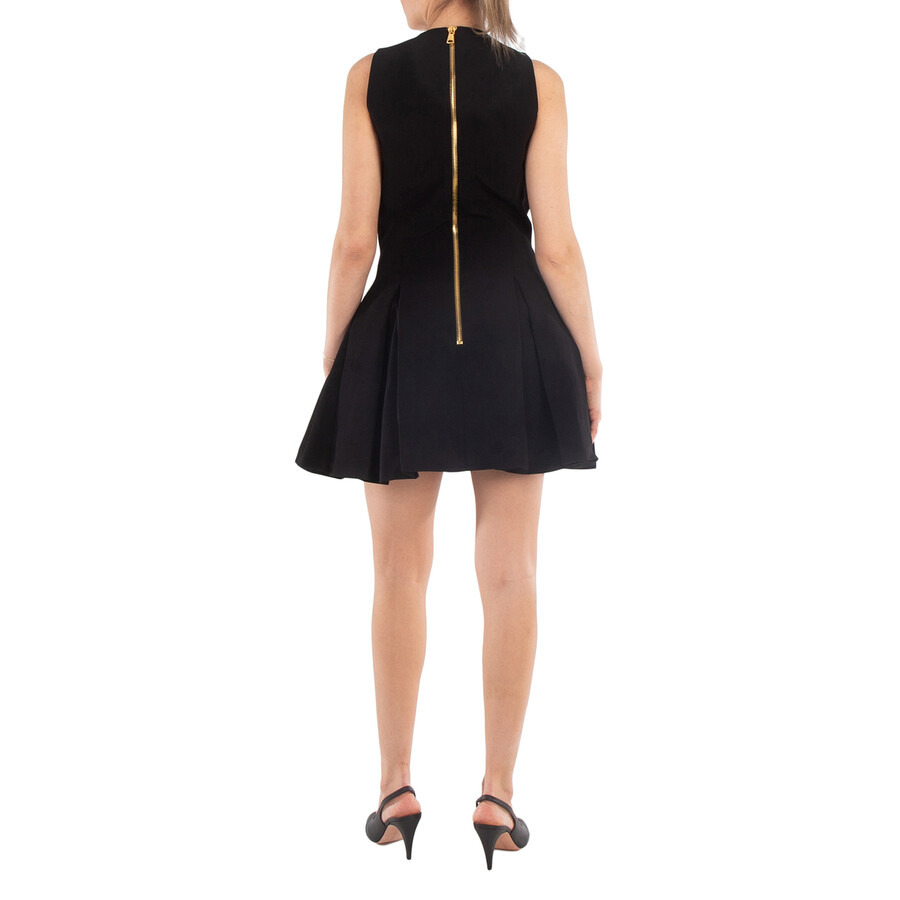 Balmain Pleated Flared Crepe Dress - 6