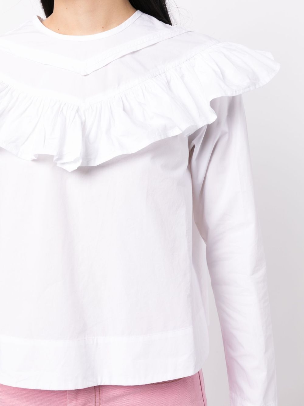 ruffle-detail organic cotton blouse - 5