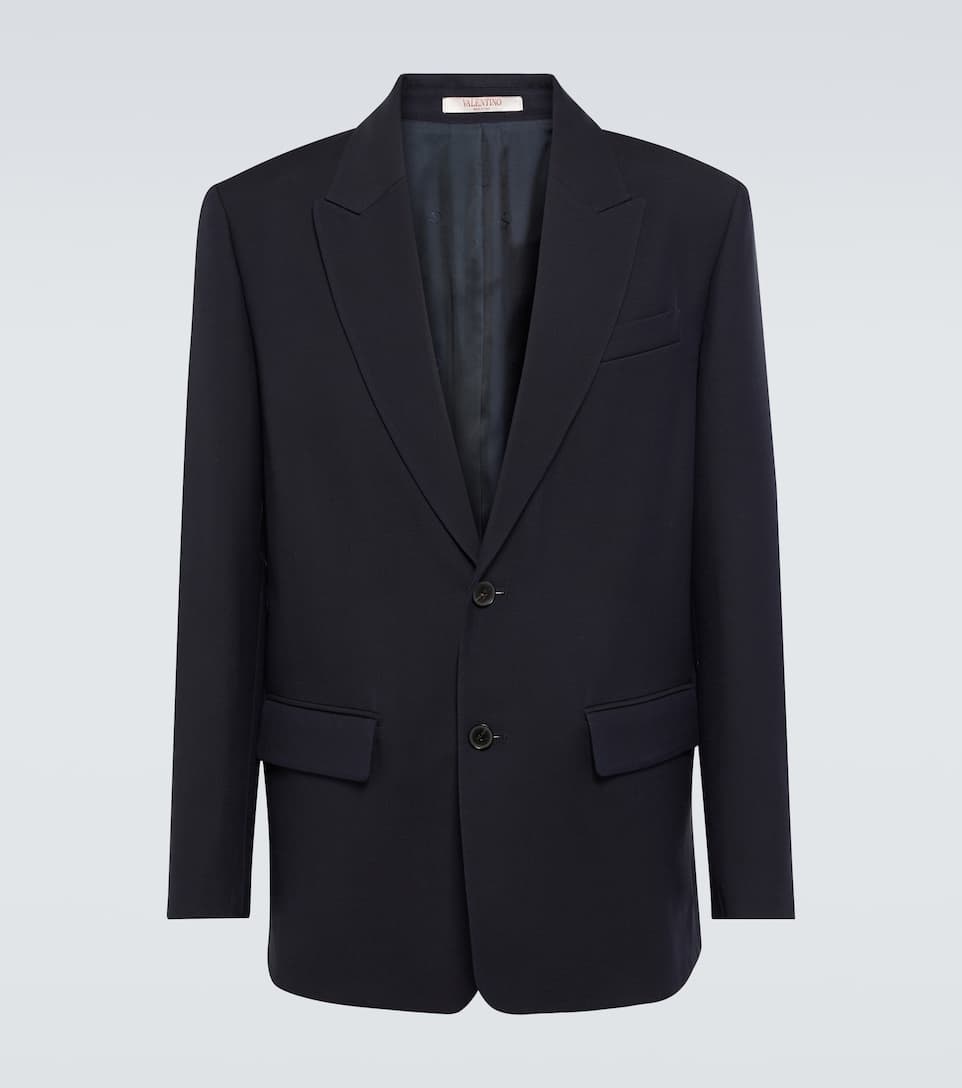 Single-breasted wool and silk blazer - 1