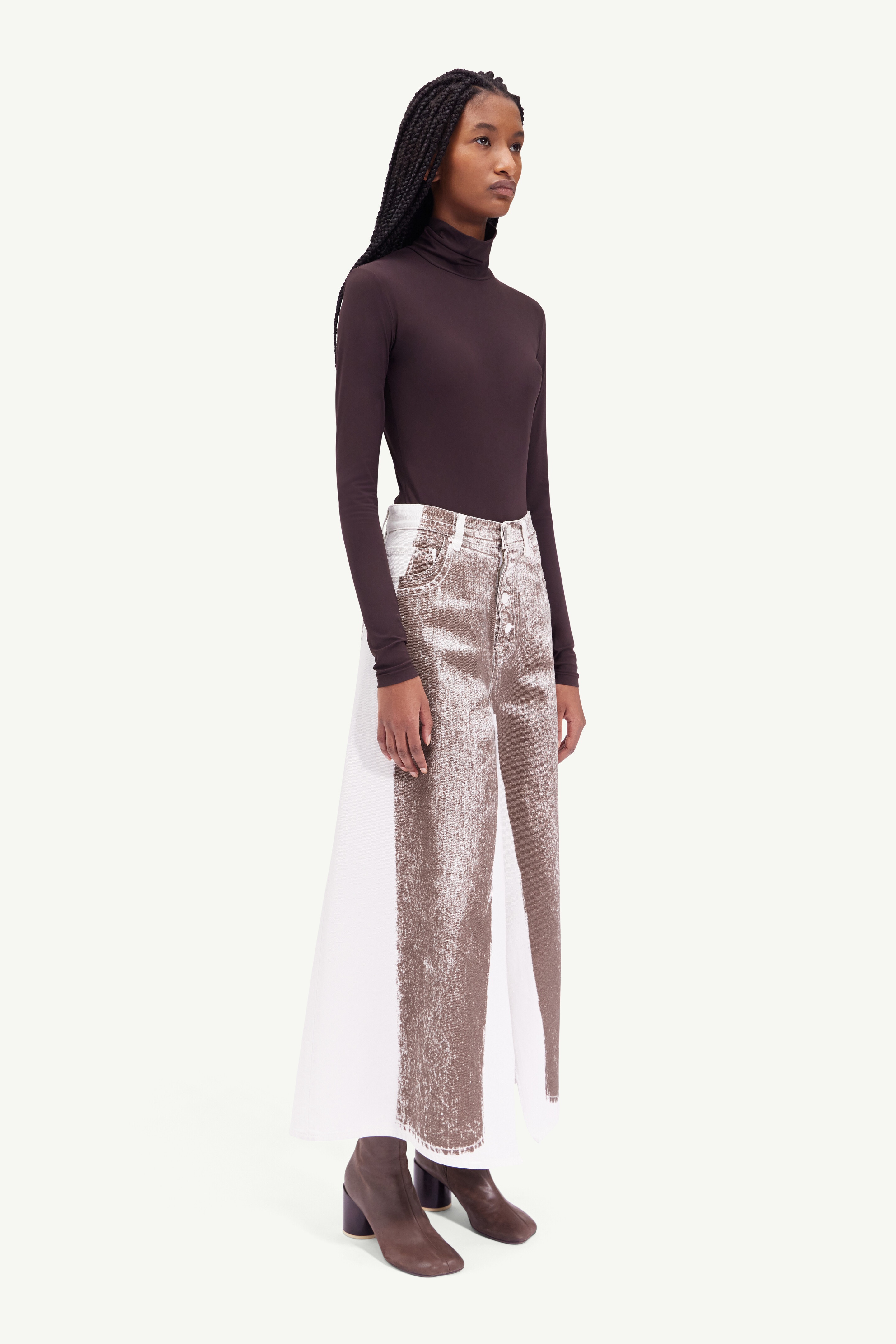 Trompe l'oeil denim skirt - 3