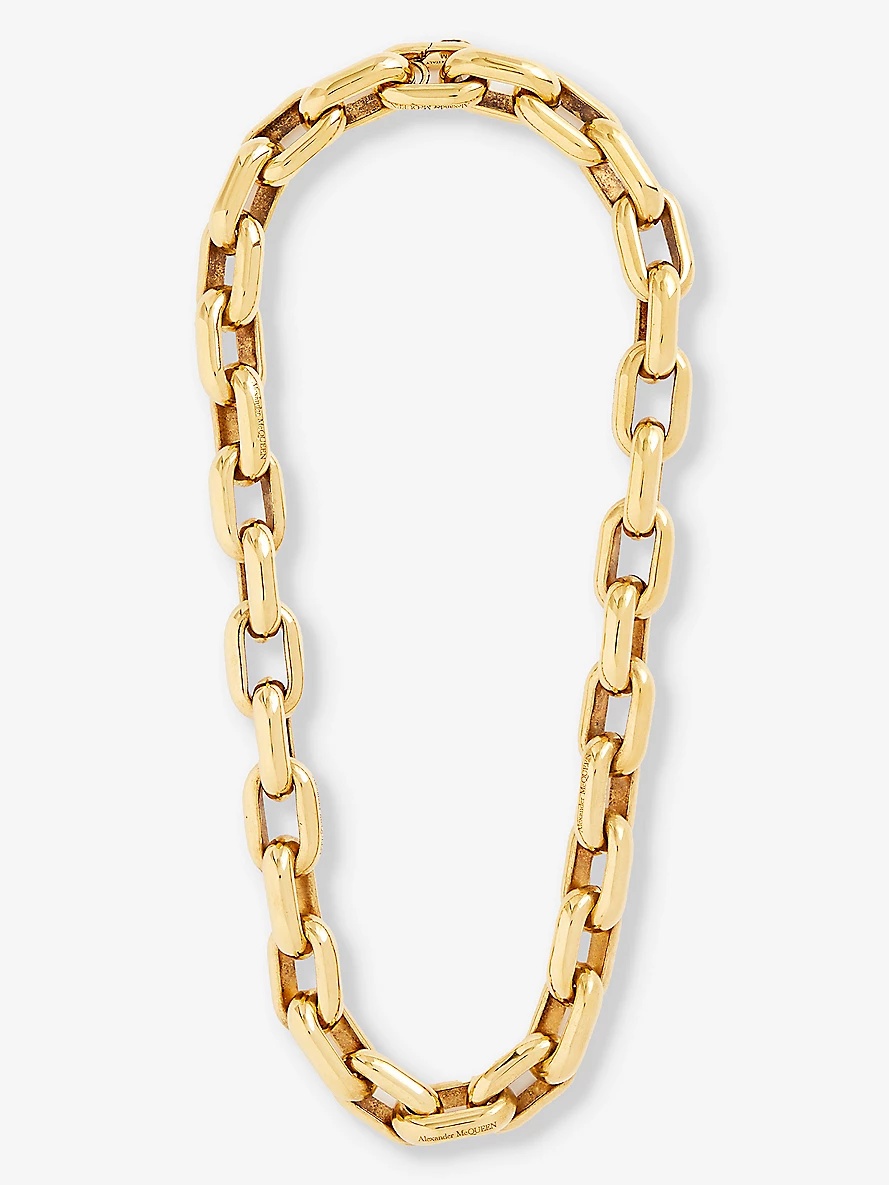 Peak chain-link brass necklace - 1