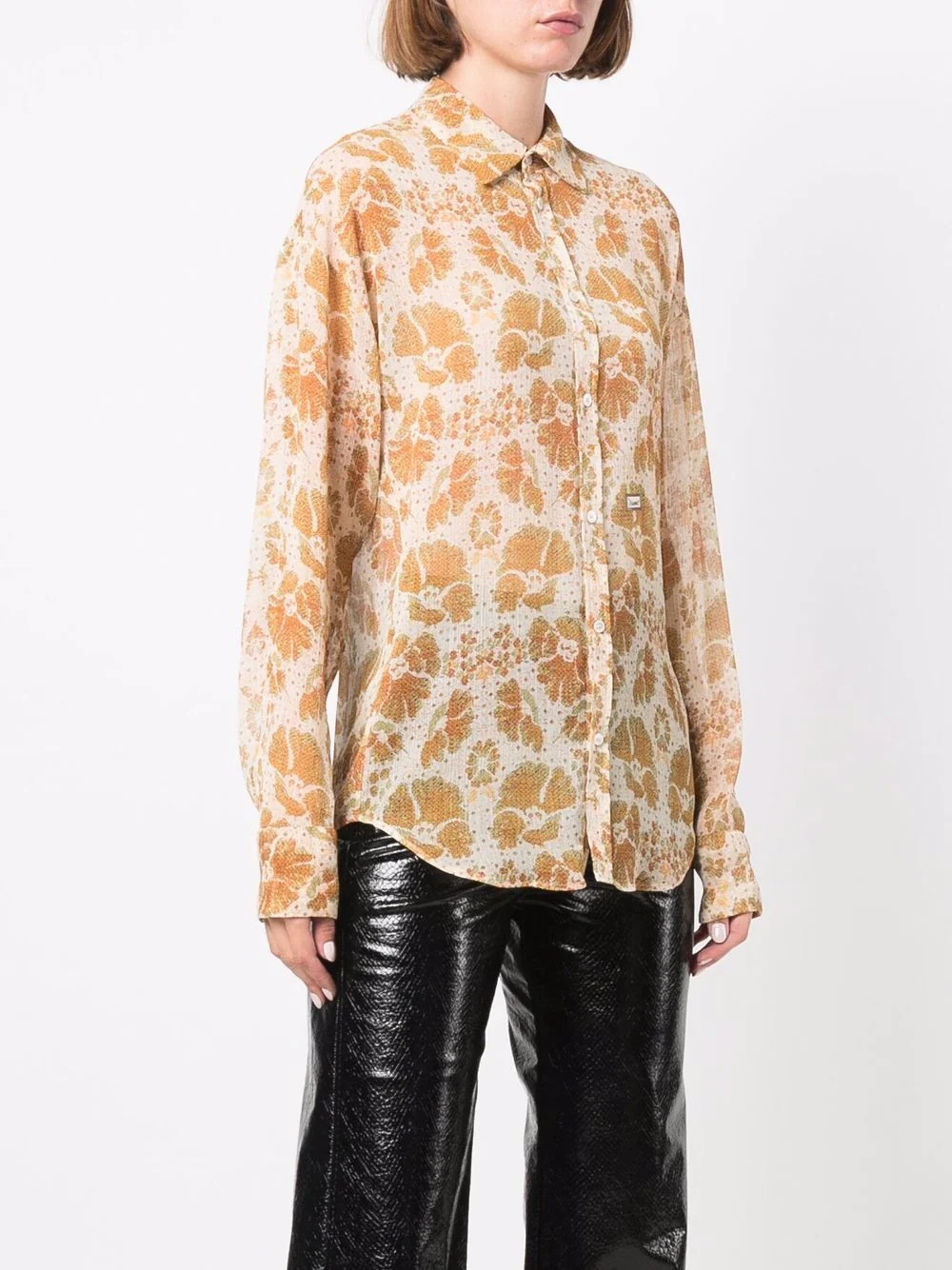 woven floral jacquard shirt - 3