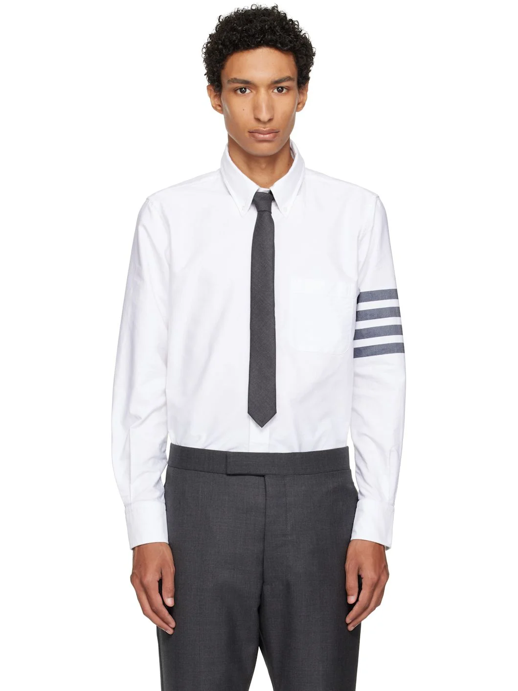 White Oxford 4-Bar Shirt - 1