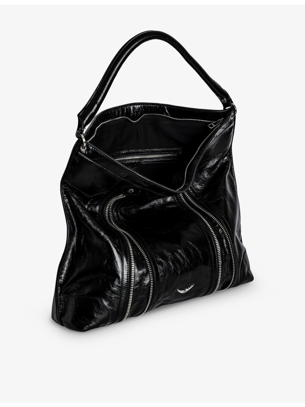 Sunny Zip-Embellished Leather Shoulder Bag - 4
