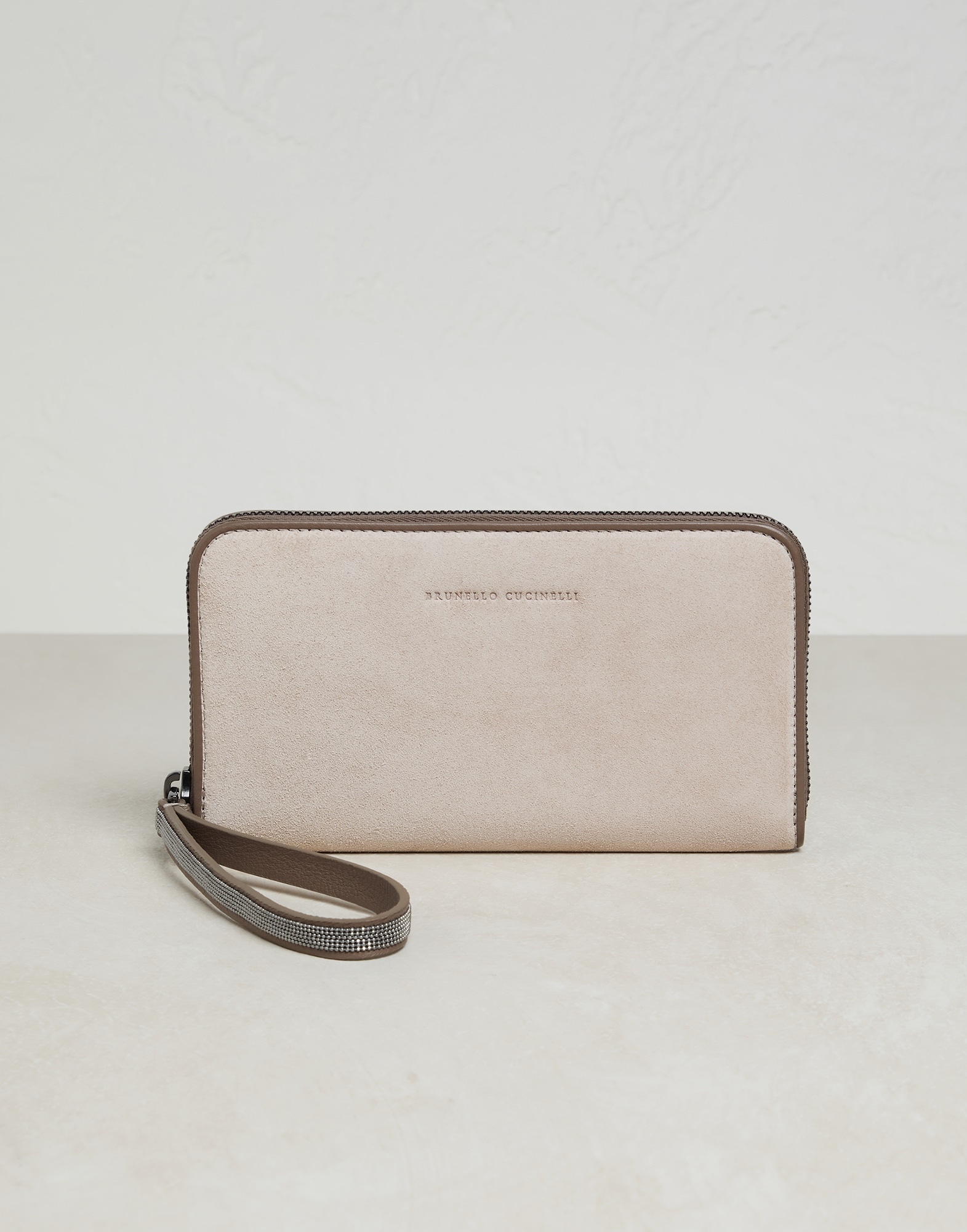 Suede wallet with precious zipper pull - 1