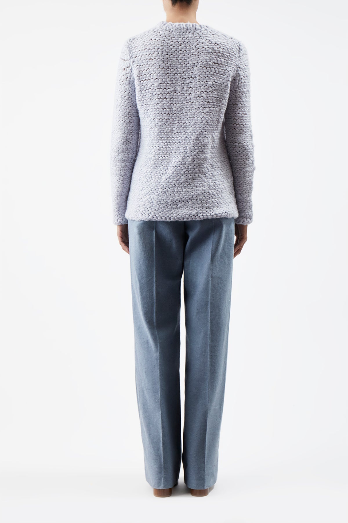 Larenzo Sweater in Halogen Blue Welfat Cashmere - 4