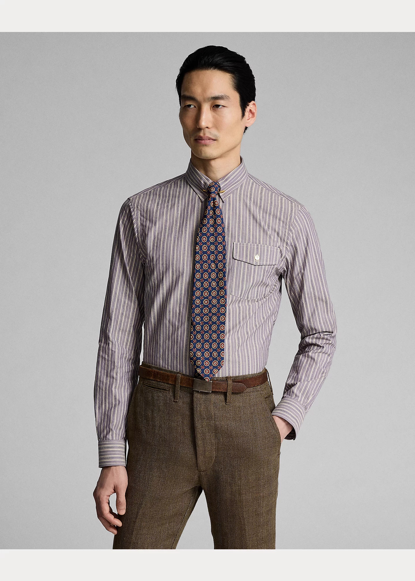 Slim Fit Striped Dobby Shirt - 2