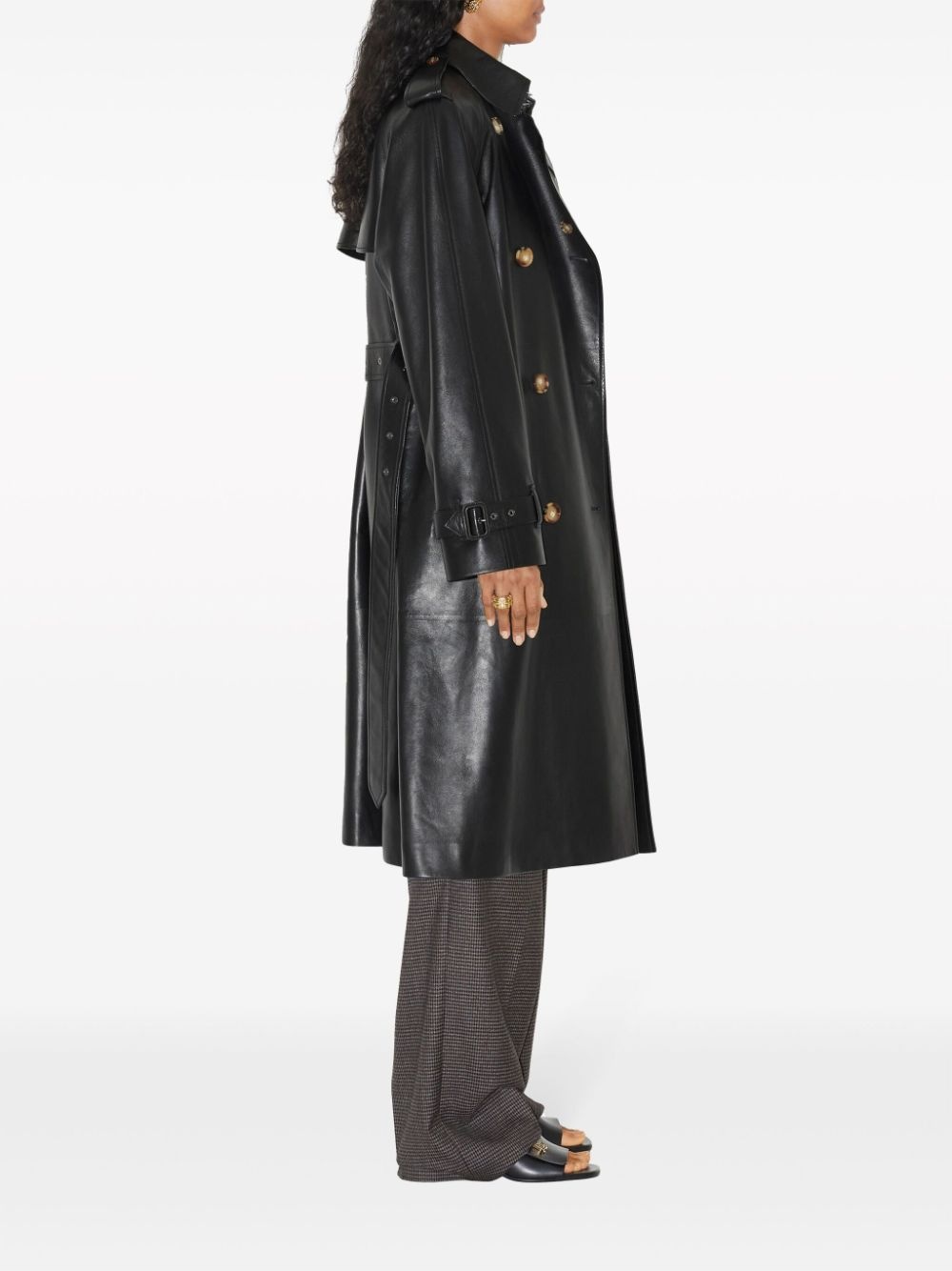 double-breasted belted trench-coat - 3