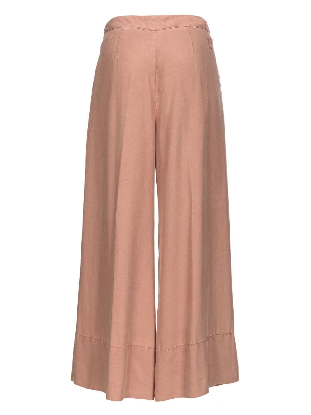 Love Birds-embroidered washed wide-leg trousers - 3