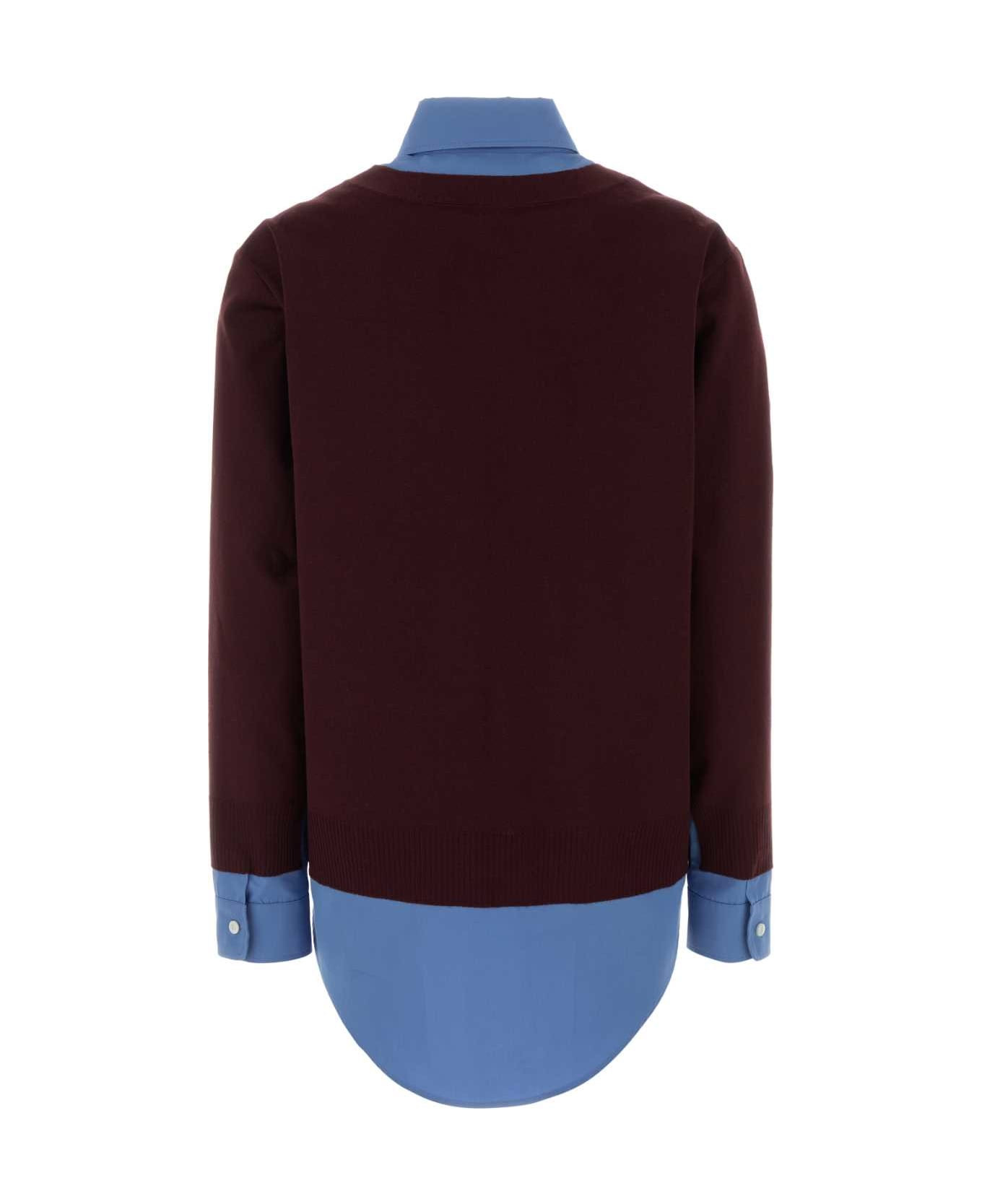 Burgundy Wool Cardigan - 2