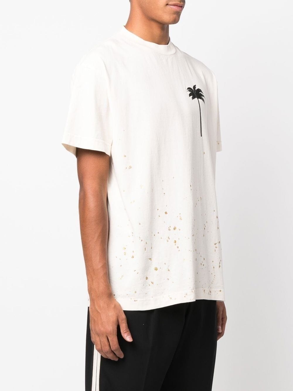 splatter-effect logo-print T-shirt - 3