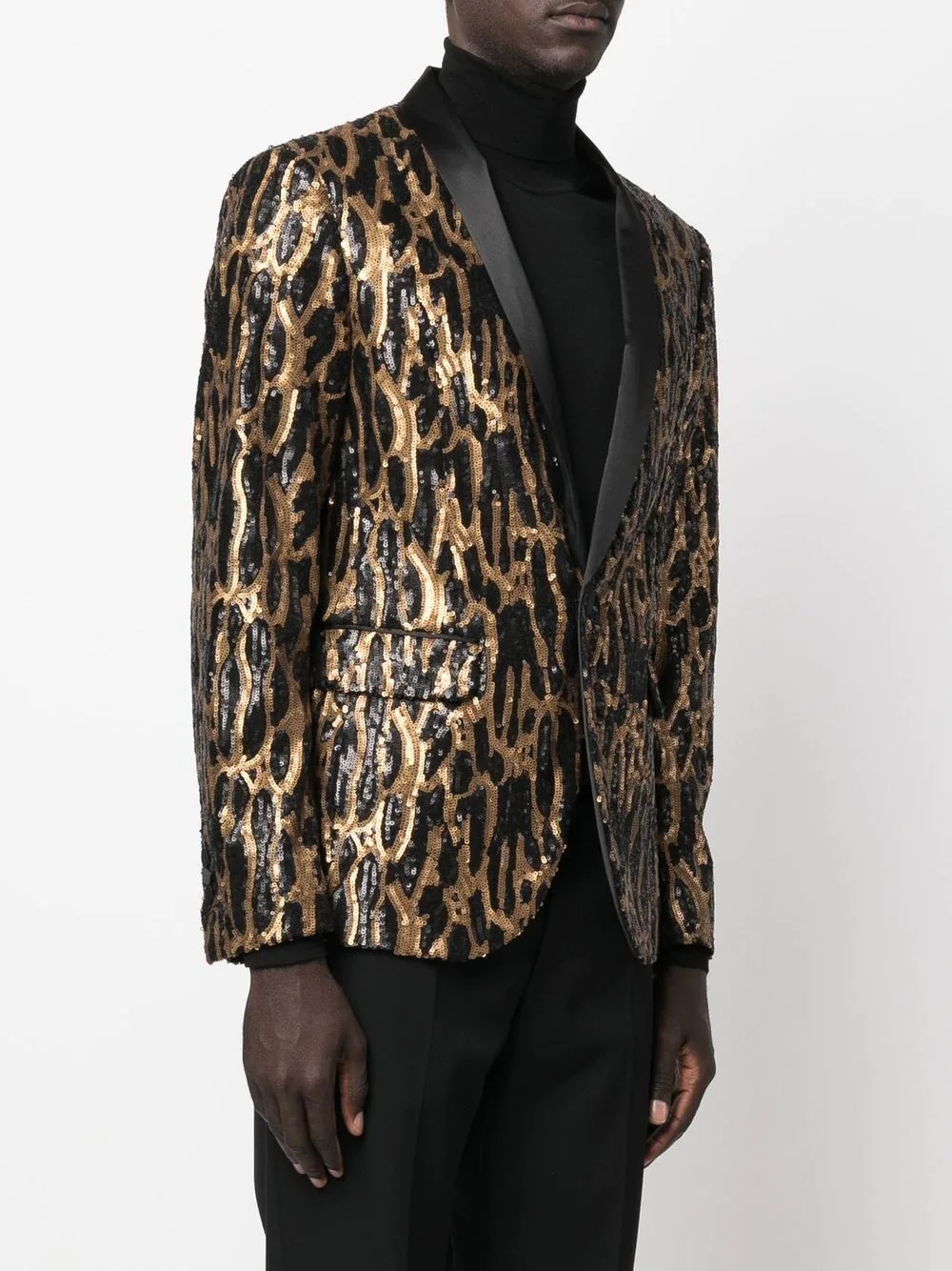 leopard-print single-breasted blazer - 3