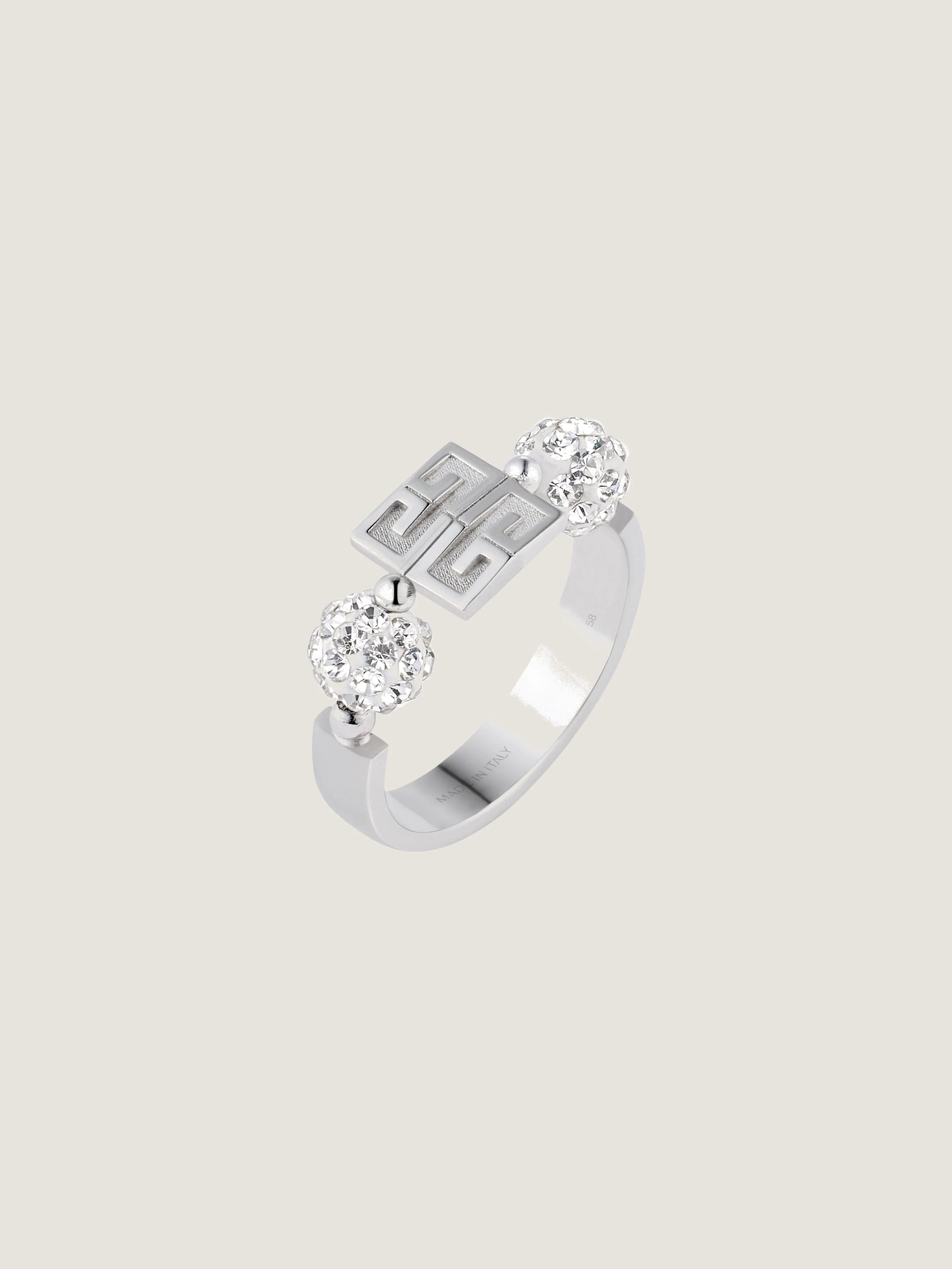 4G RING IN METAL WITH CRYSTALS - 1