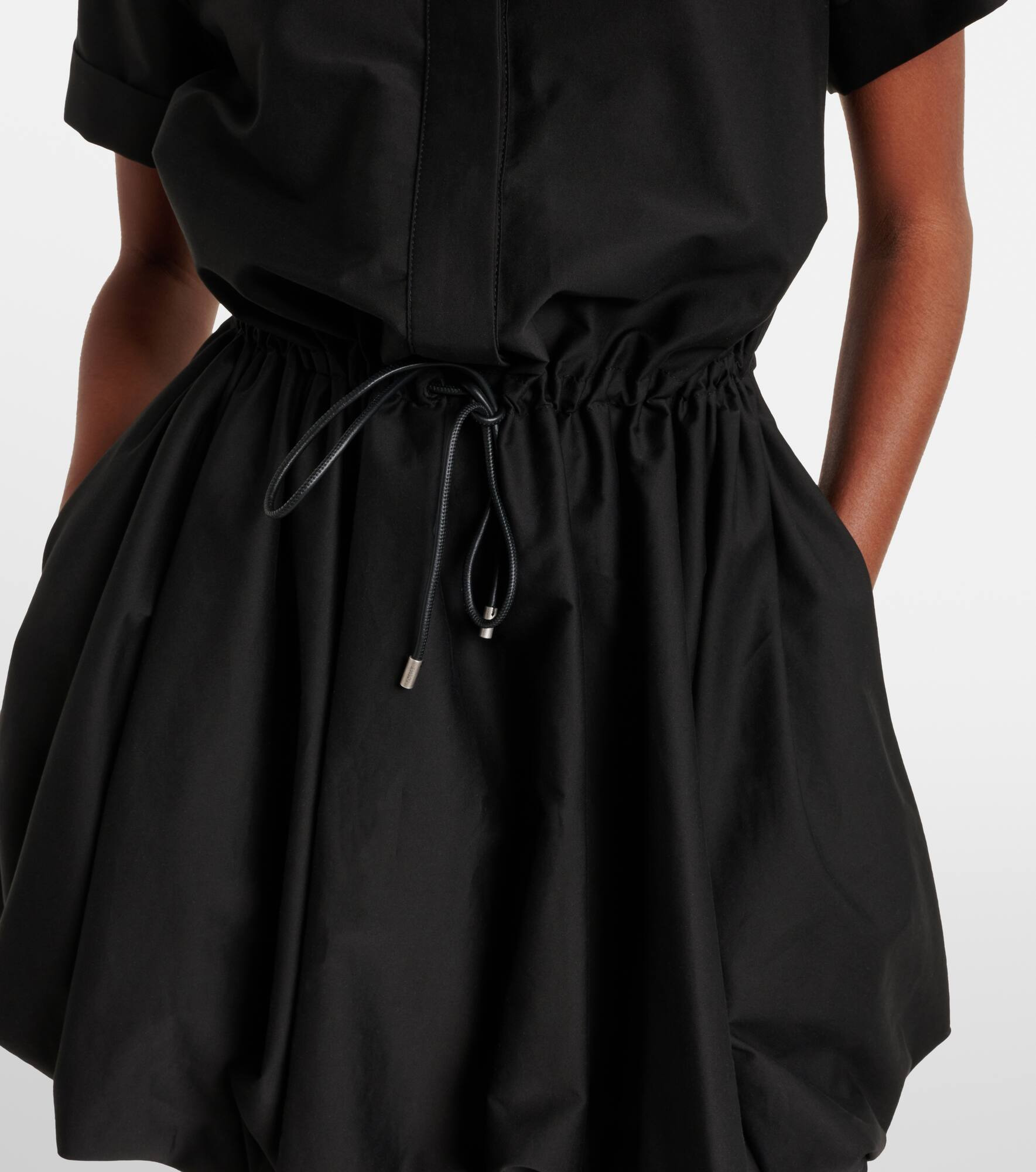 Balloon cotton and silk gabardine minidress - 5