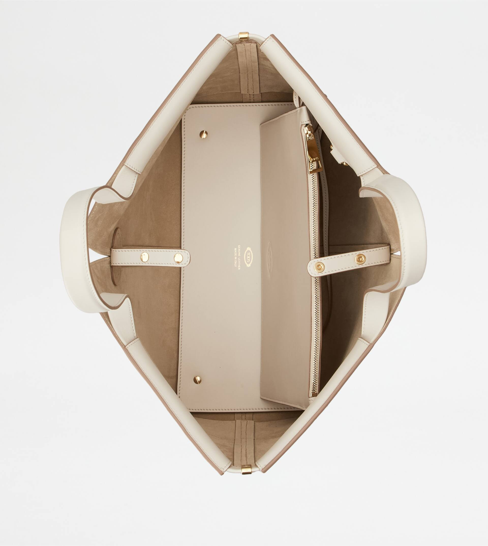 TOD'S DI BAG FOLIO IN LEATHER MEDIUM-SMALL - WHITE - 5
