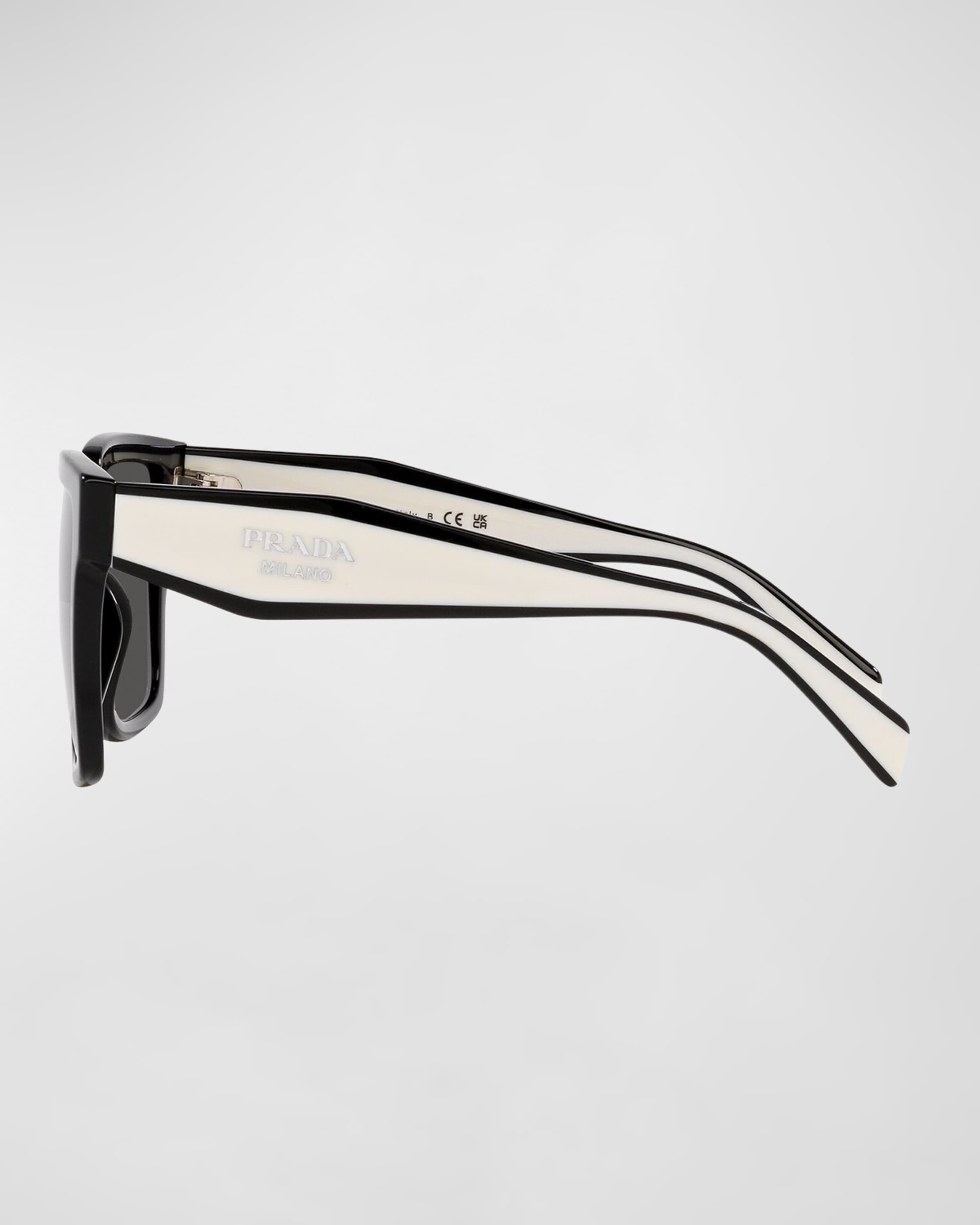 Contrasting Logo Square Acetate & Plastic Sunglasses - 2