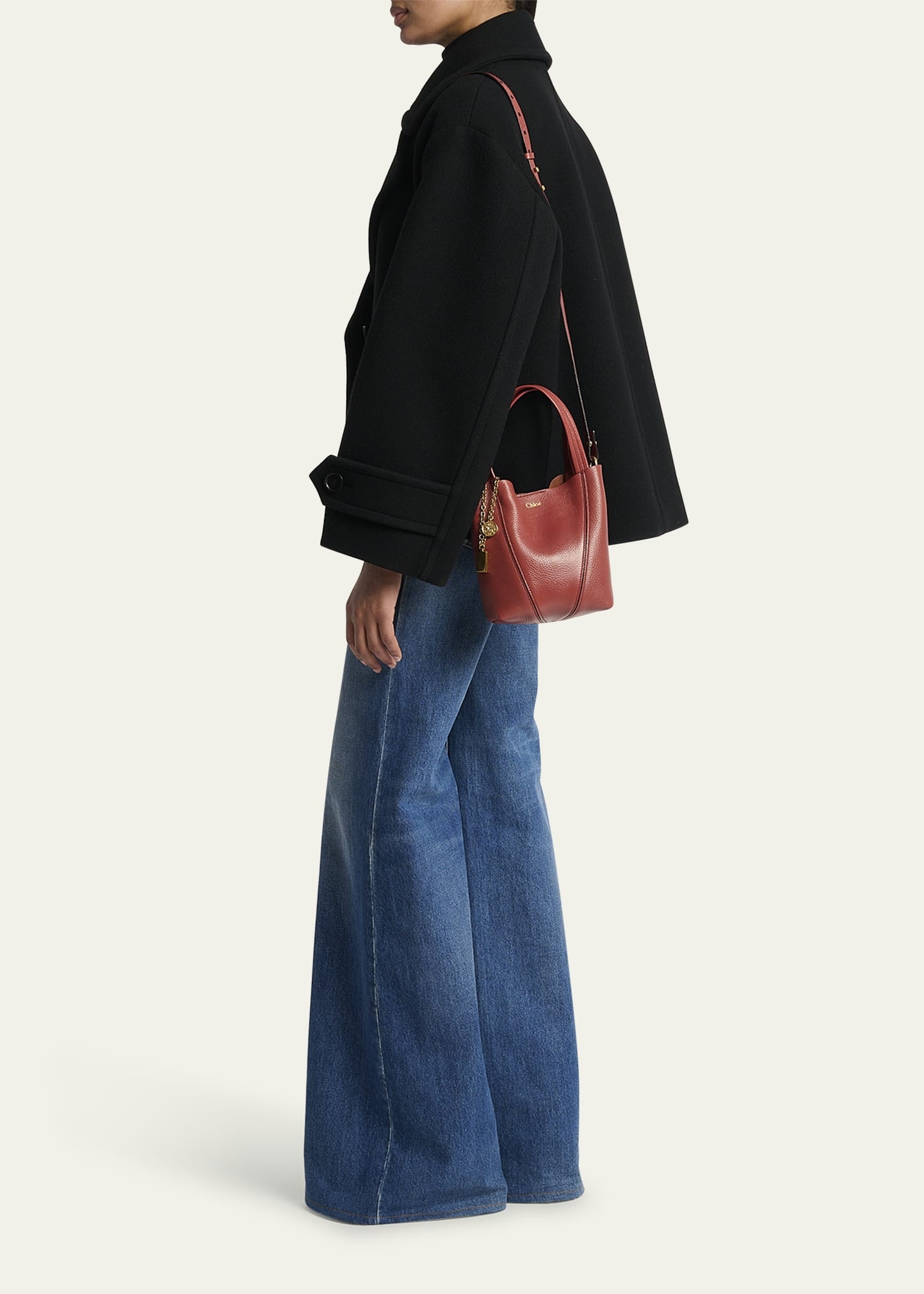 Spin Mini Tote Bag in Grained Calfskin - 6
