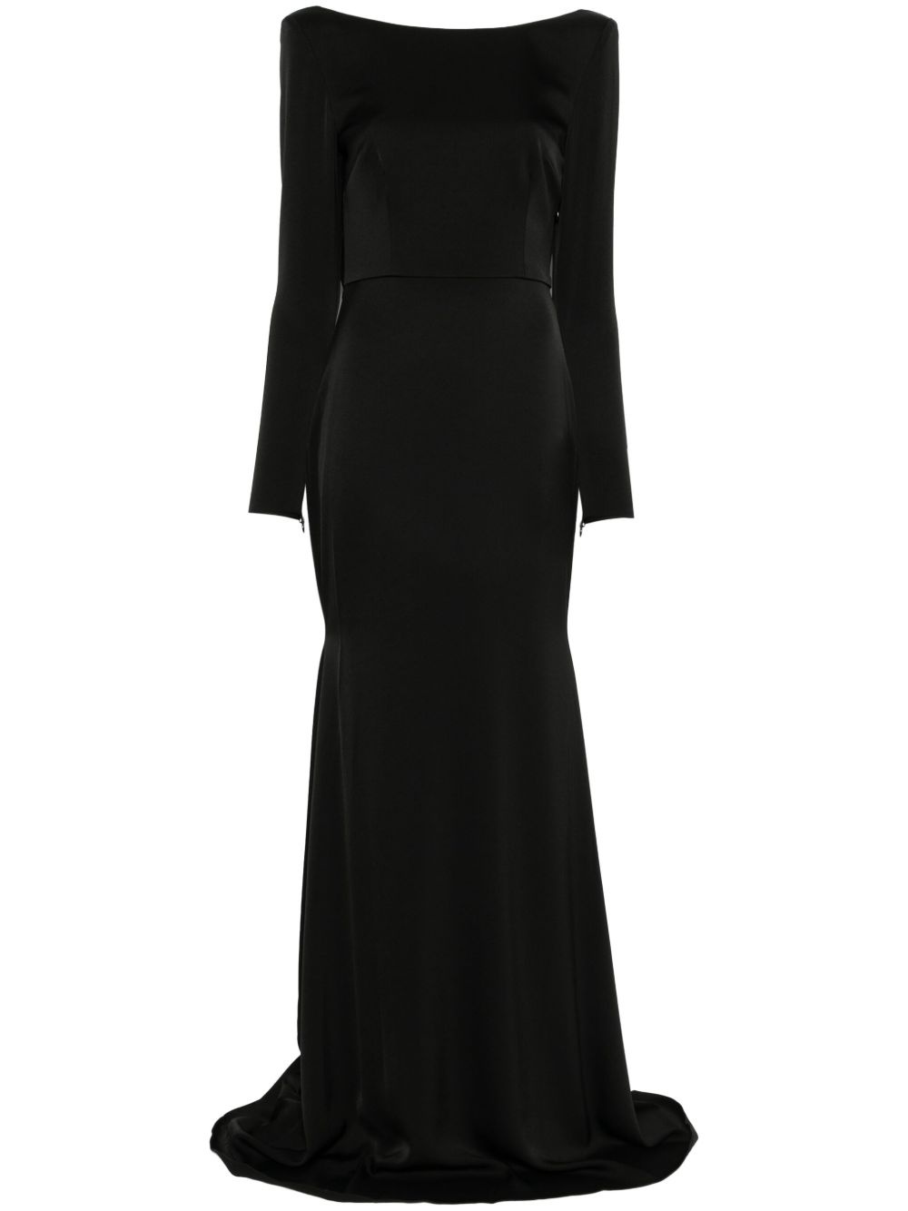 open-back satin gown - 1