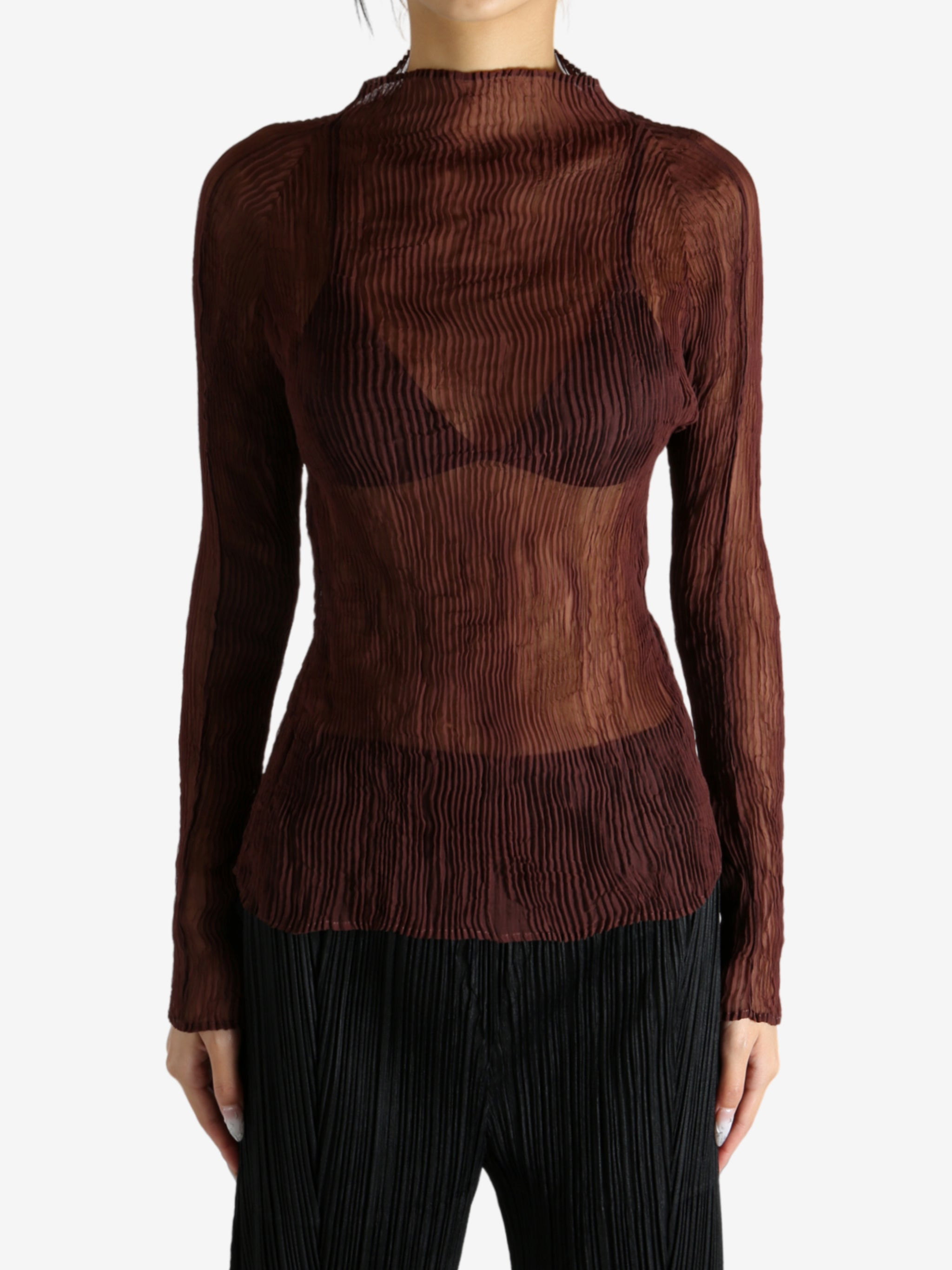 ISSEY MIYAKE - Women Chiffon Twist 2 Shirt - 1