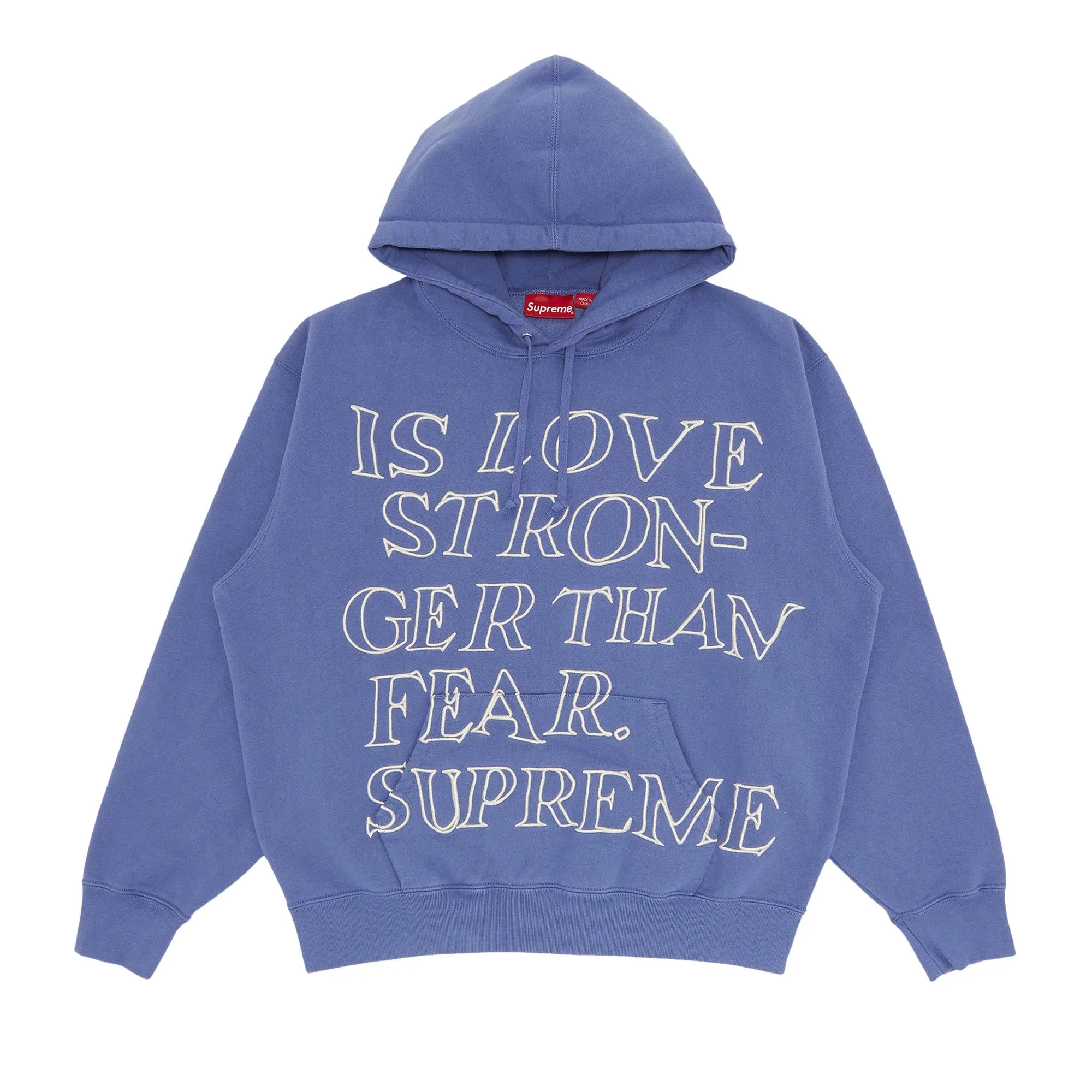 Supreme Stronger Than Fear Hooded Sweatshirt 'Light Purple' - 1