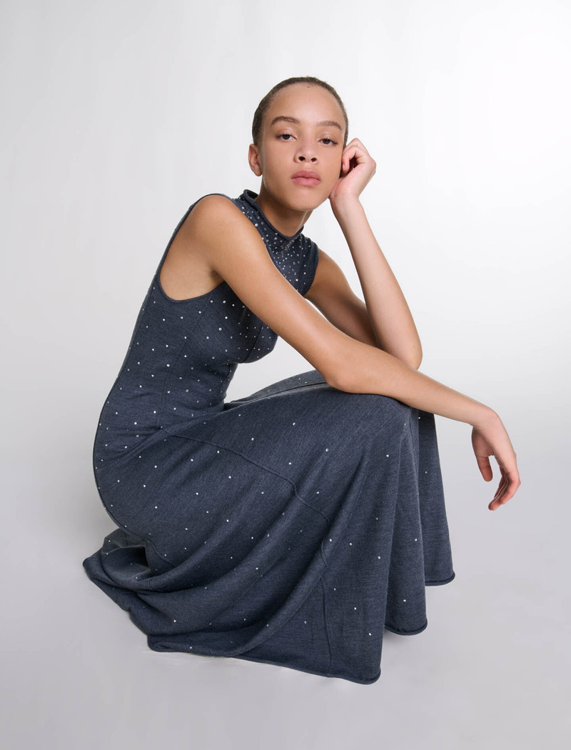 Knit maxi dress with rhinestones 8