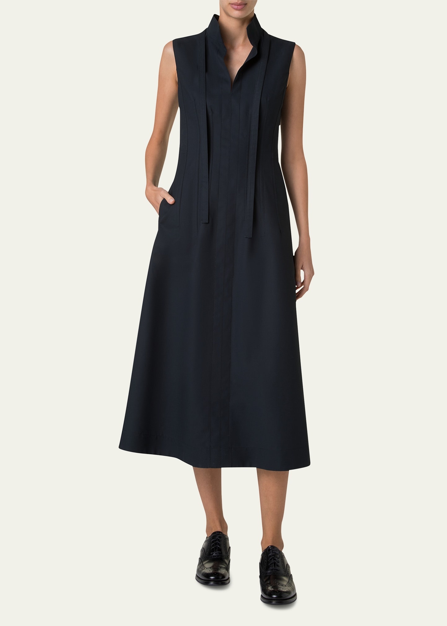 Fit-and-Flare Cotton Midi Dress - 2