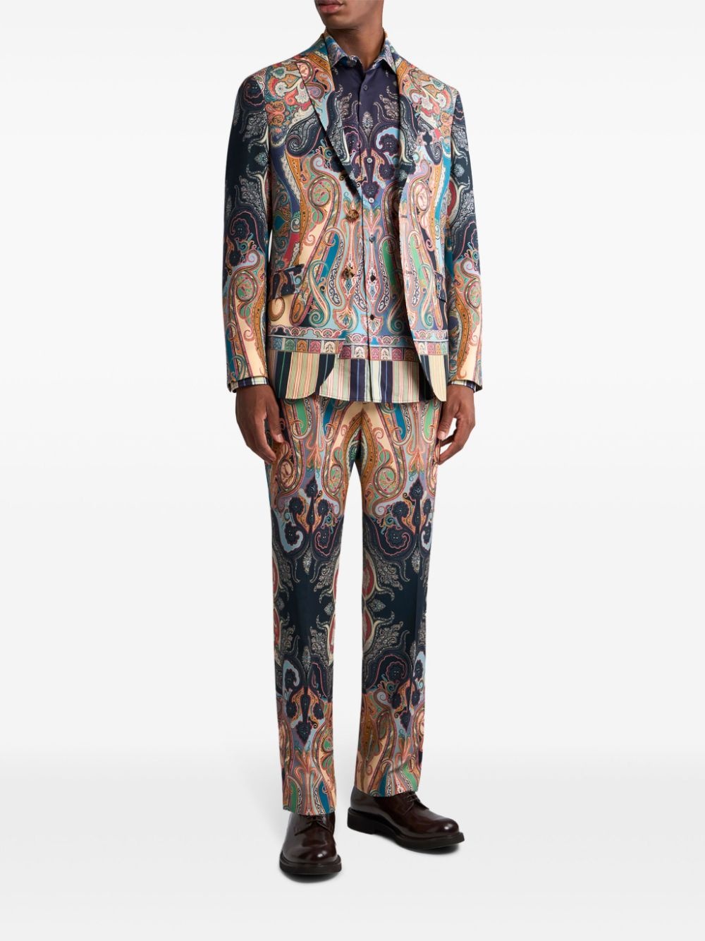 paisley print wool trousers - 2