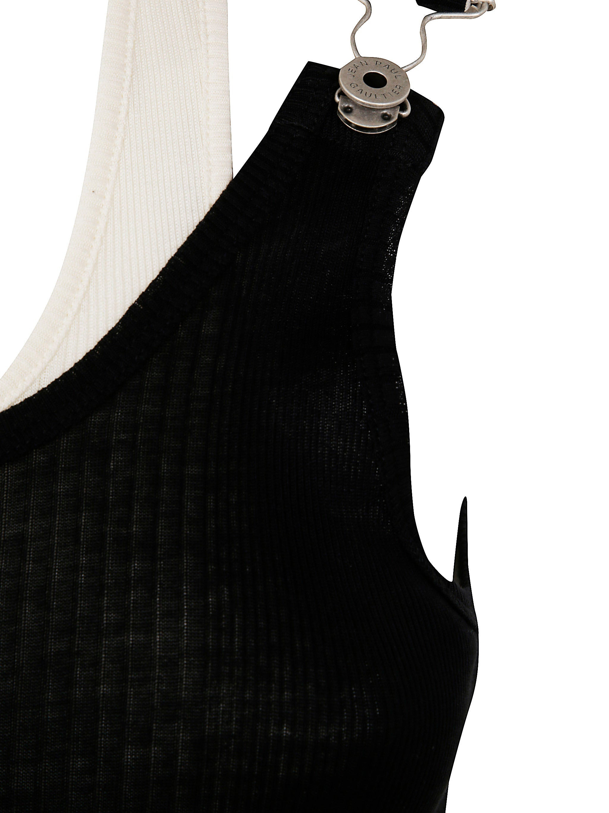 Jean Paul Gaultier Women Cotton Ribbed Twisted Double Layer Sleeveless Dress - 3