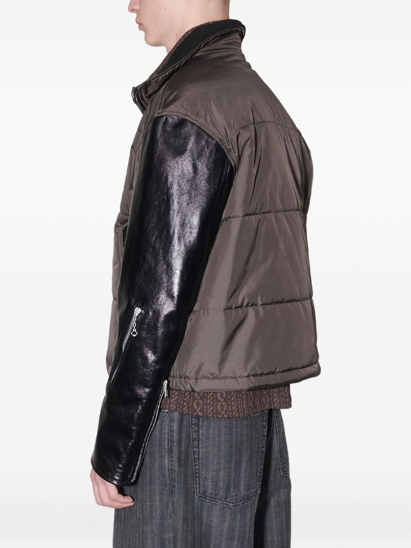 leather-sleeve quilted jacket 5