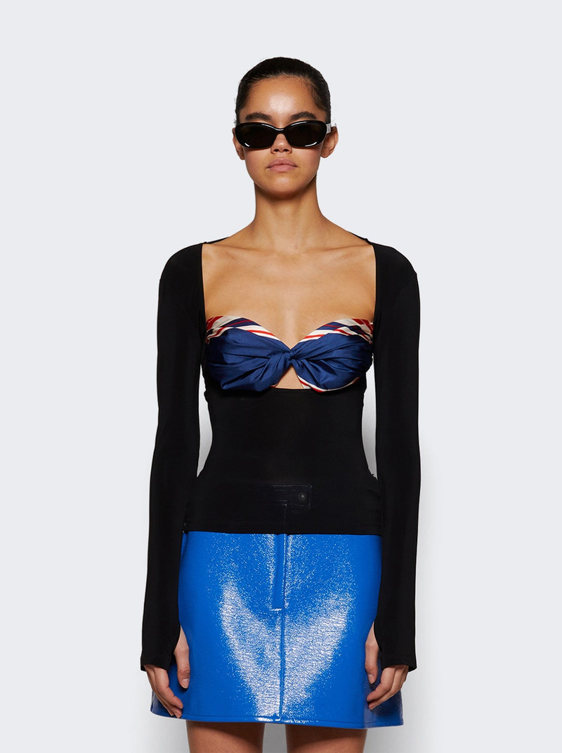 Marine Serre Regenerated Silk Scarf Draped Top Multicolor outlook