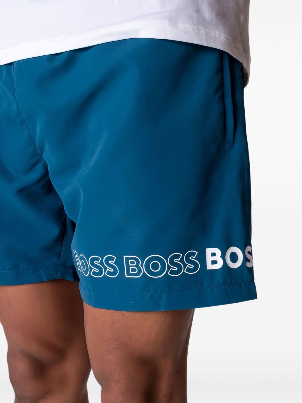 logo-print swim shorts - 5