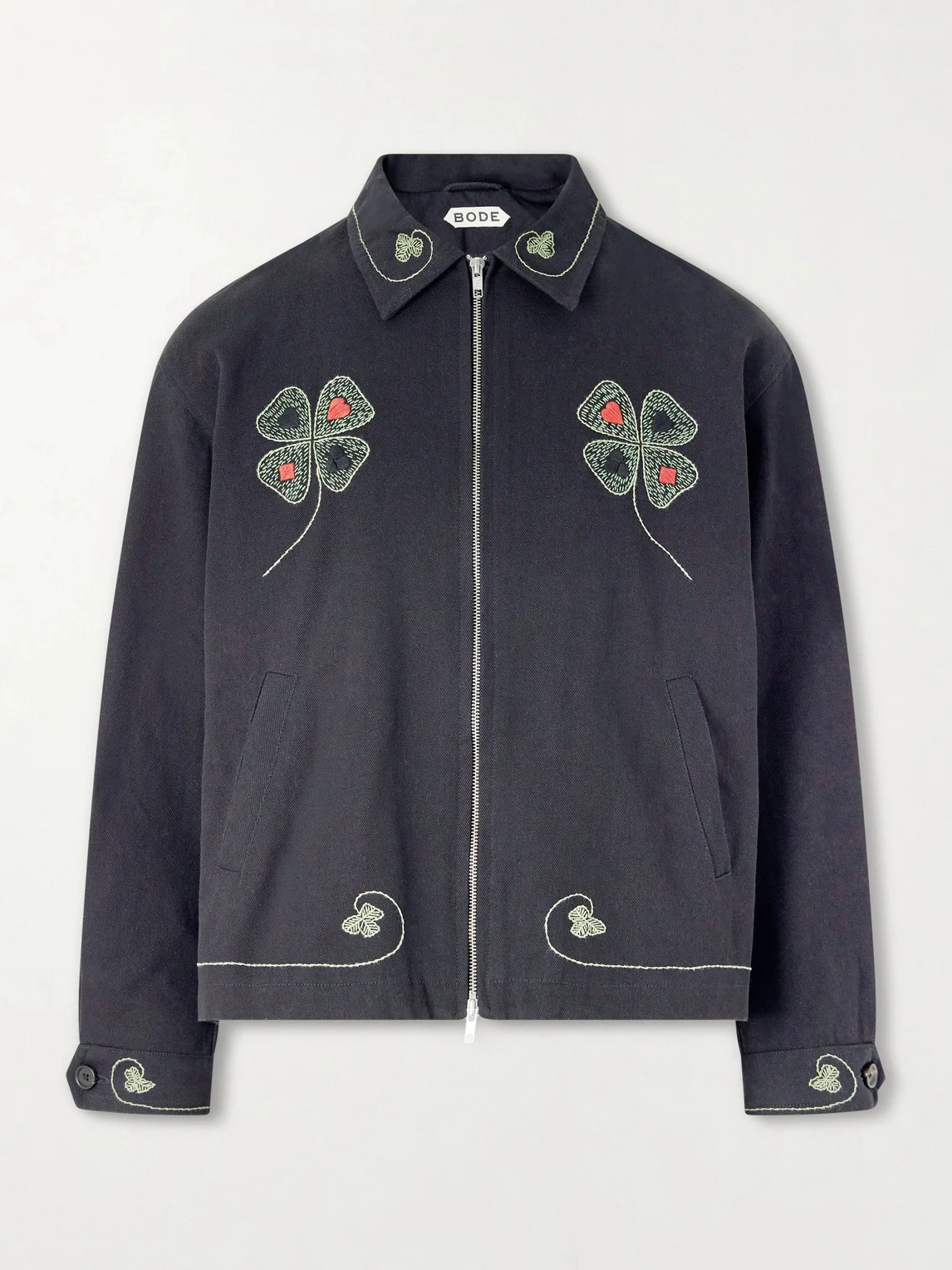Lucky Draw Embroidered Cotton-Twill Blouson Jacket - 1