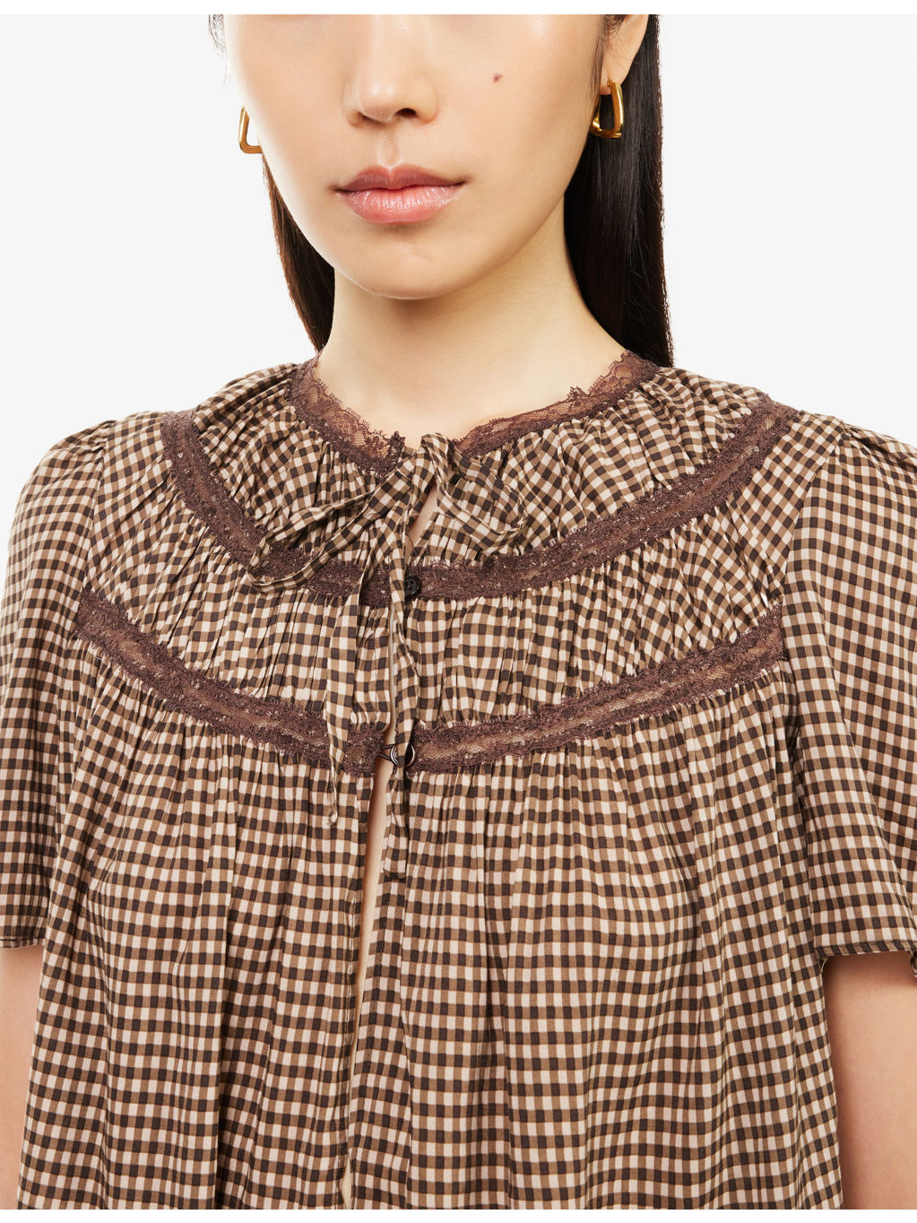 Reformation x Nara Smith Buttercup Hour Gingham-Print Cotton-Blend Pyjama Set - 5