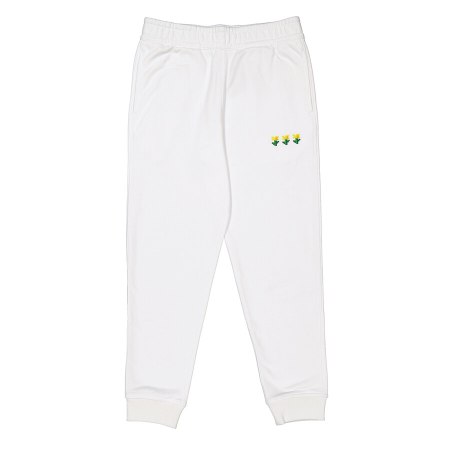 Burberry Larkan Embroidered Floral Cotton Jogging Pants - 1