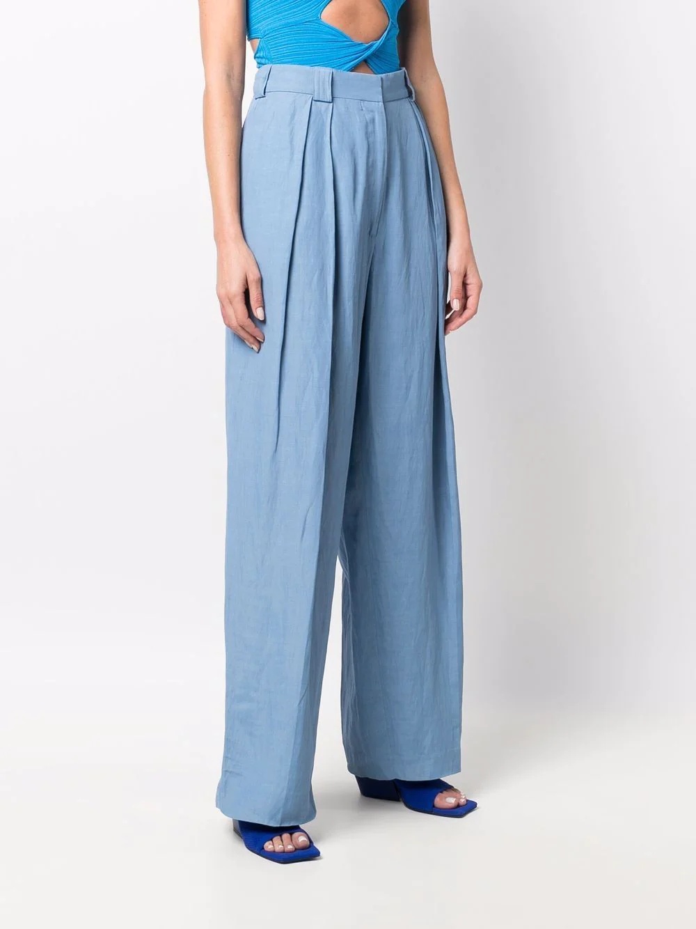 high-waisted straight-leg trousers - 4