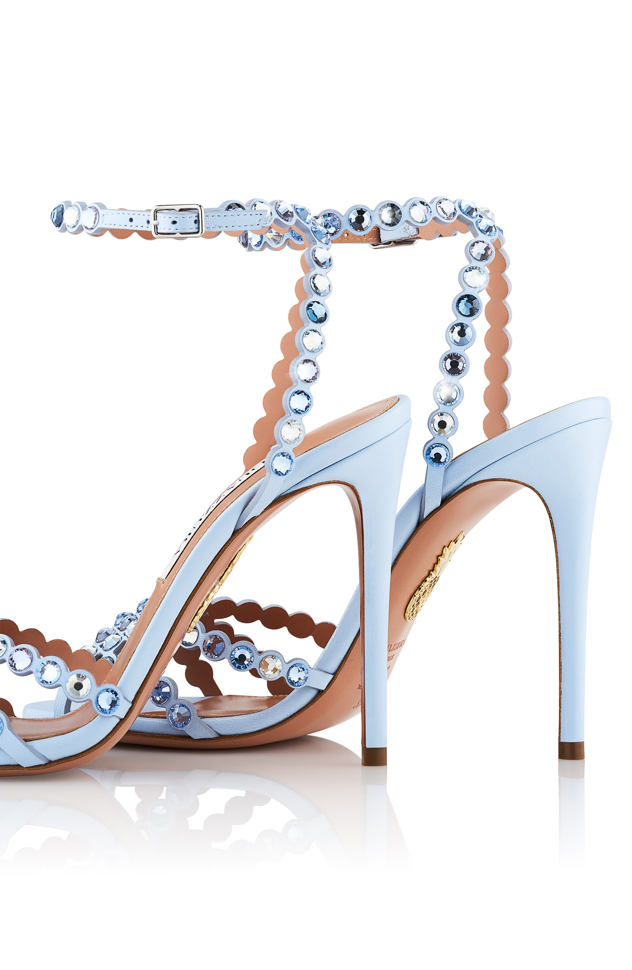 Aquazzura Tequila Crystal Ankle Strap Sandal in Baby Blue at Nordstrom - 3