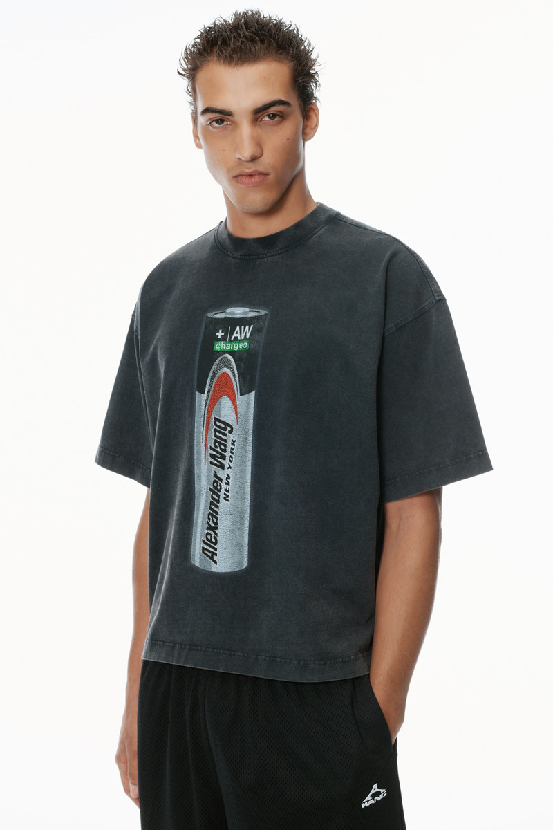Unisex Battery Logo-Print Graphic T-Shirt 3