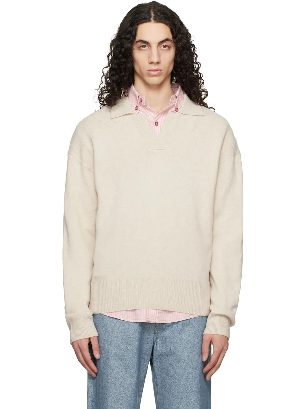 Off-White Johnny-Collar Virgin Wool Polo - 1