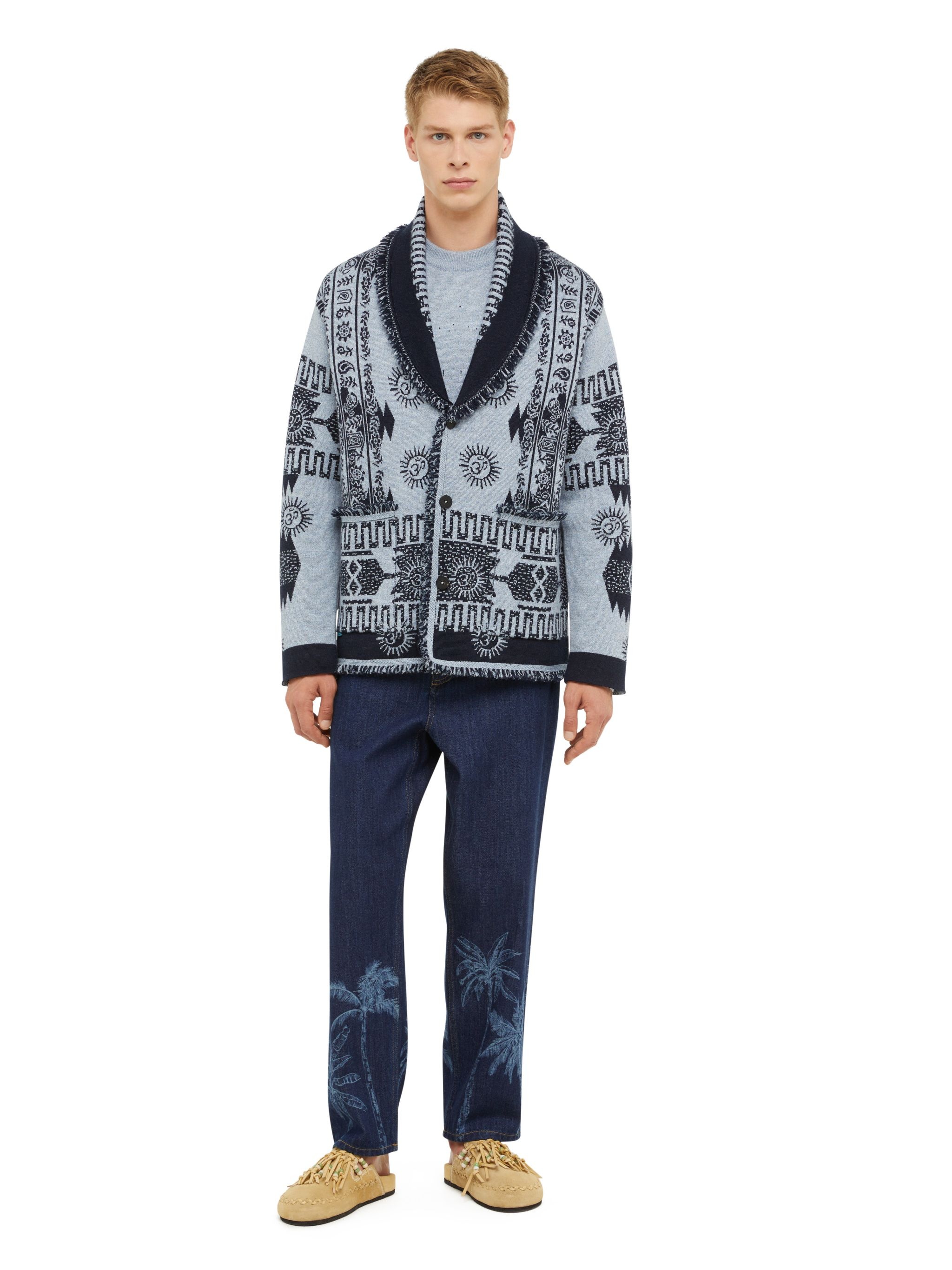 Wood Block Ibrid Jacquard Cardigan - 4