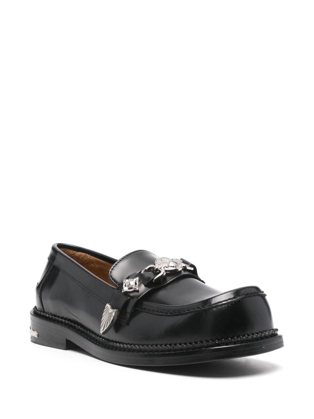 metallic-detail loafers - 2