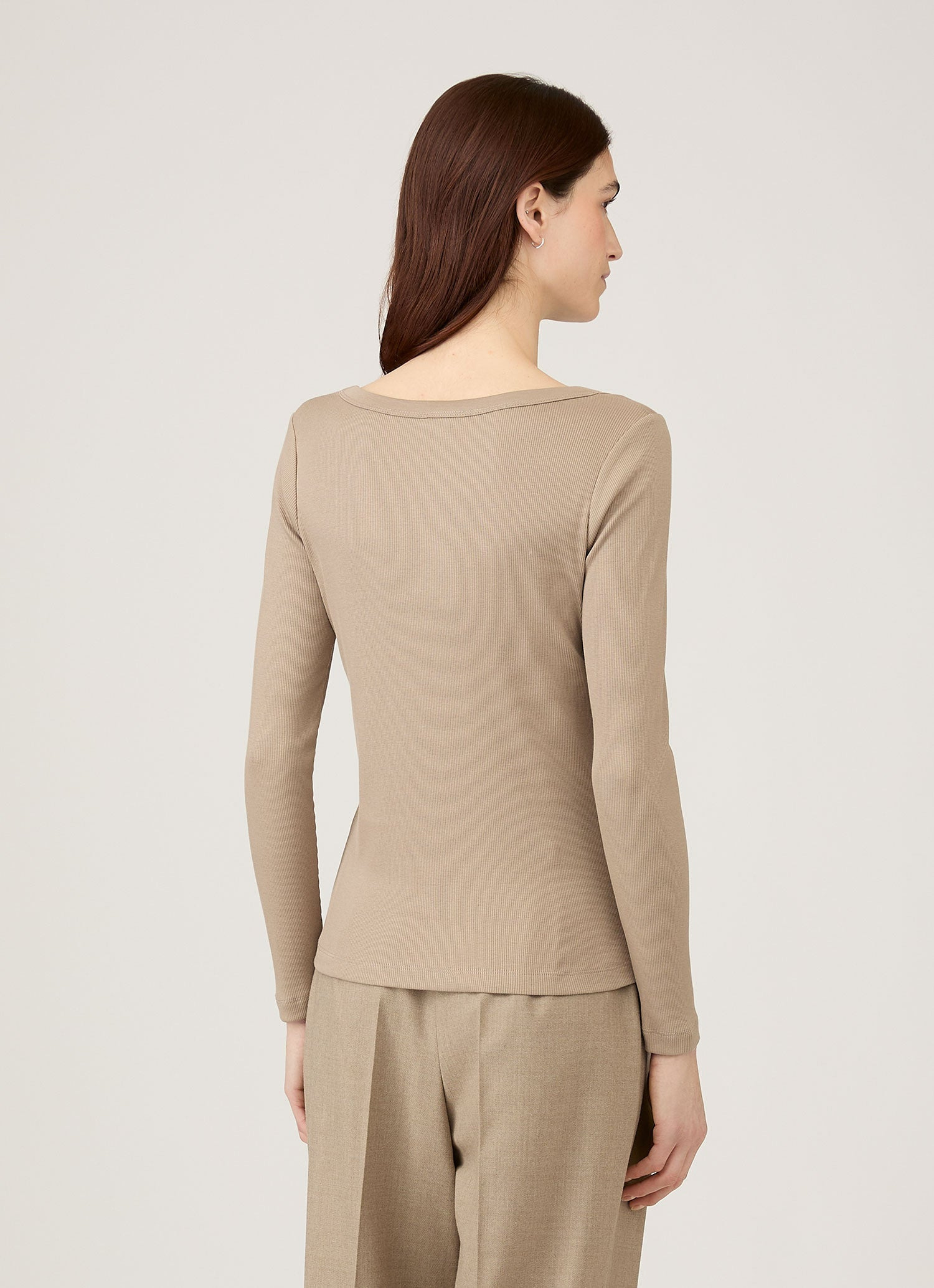 Ribbed Scoop Neck T‑shirt - 3