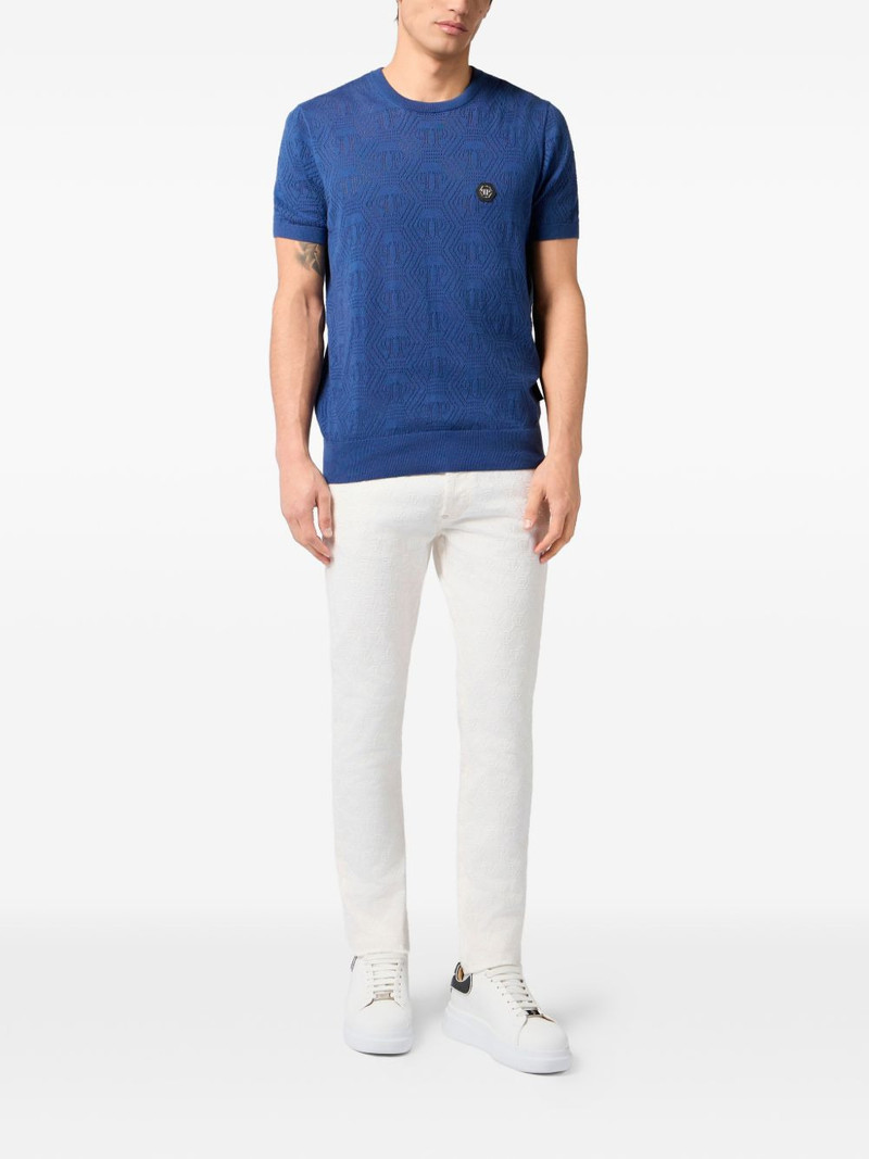 PHILIPP PLEIN embroidery monogram jeans outlook