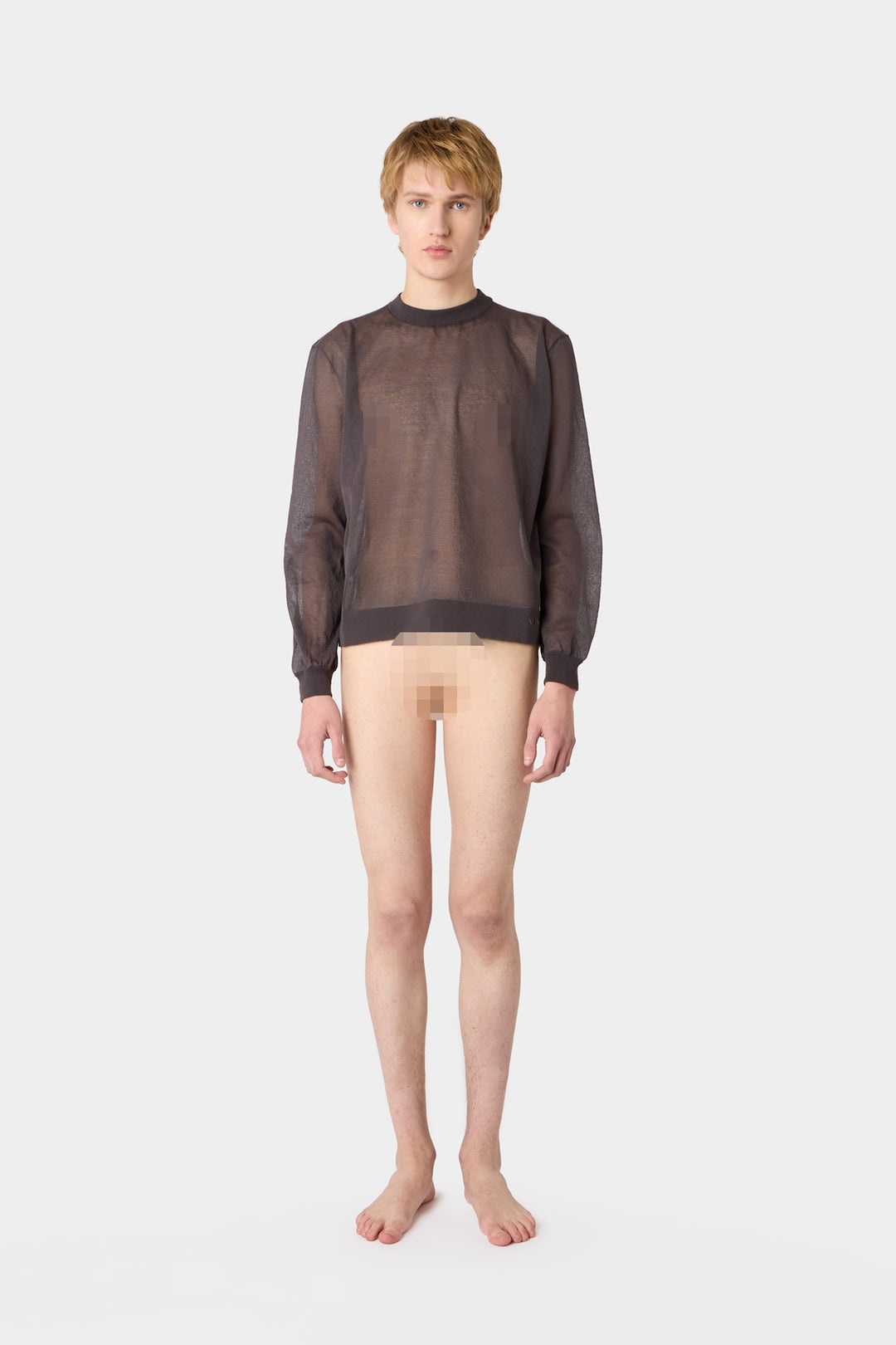 KNIT LONGSLEEVE T-SHIRT / charcoal gray - 5