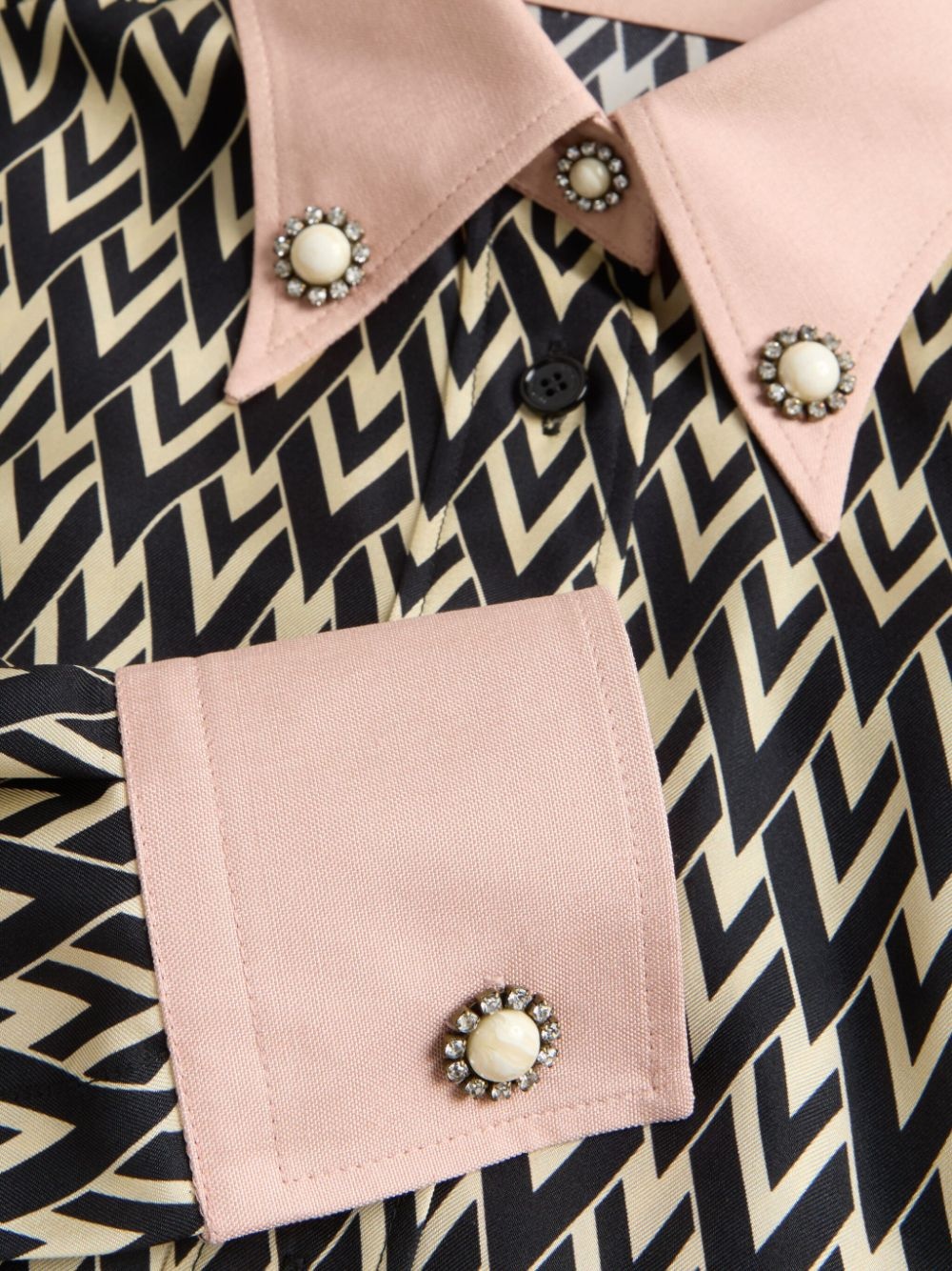contrasting shirt dress - 7