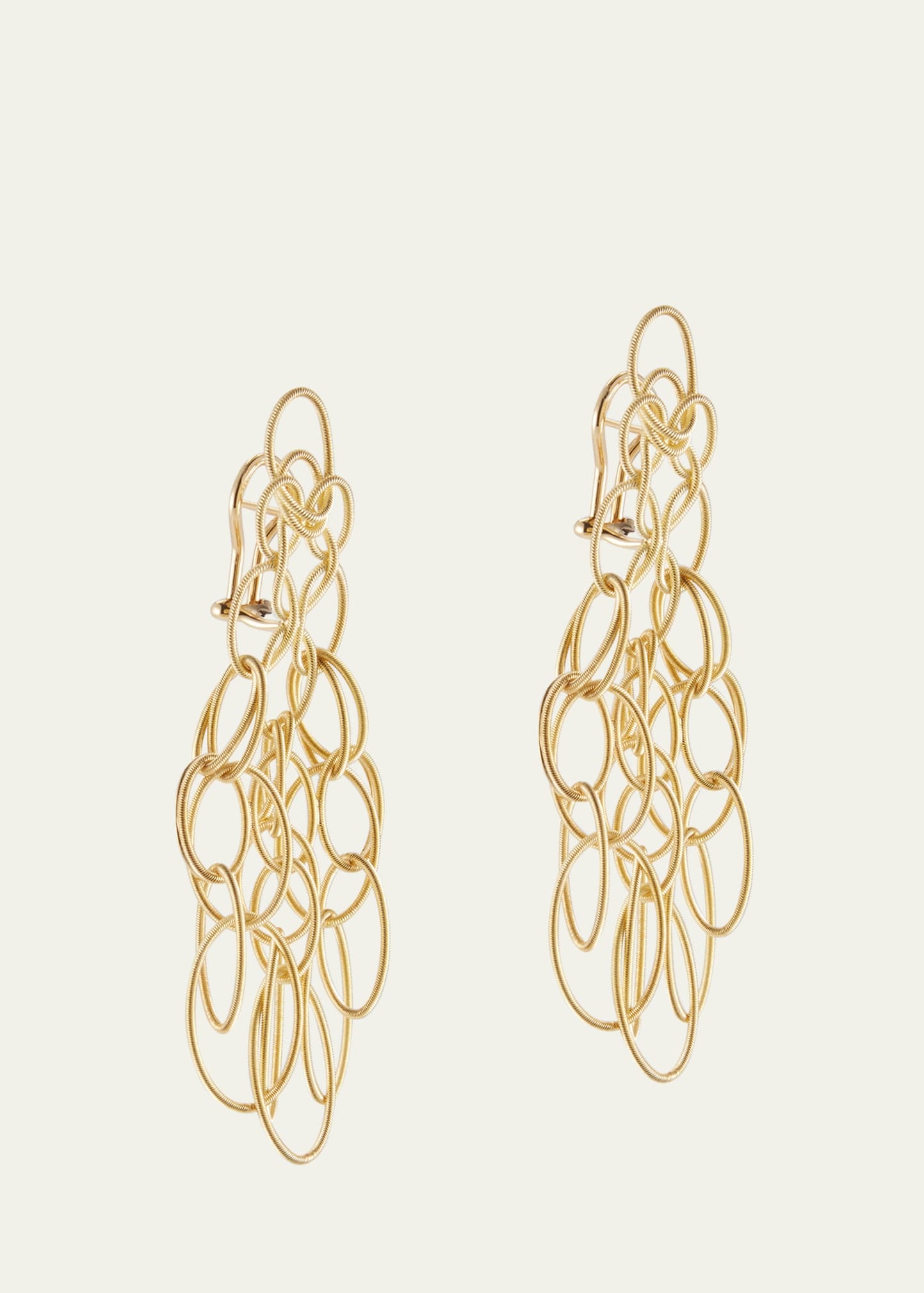 Hawaii 18K Yellow Gold Oval Link Pendant Earrings - 3