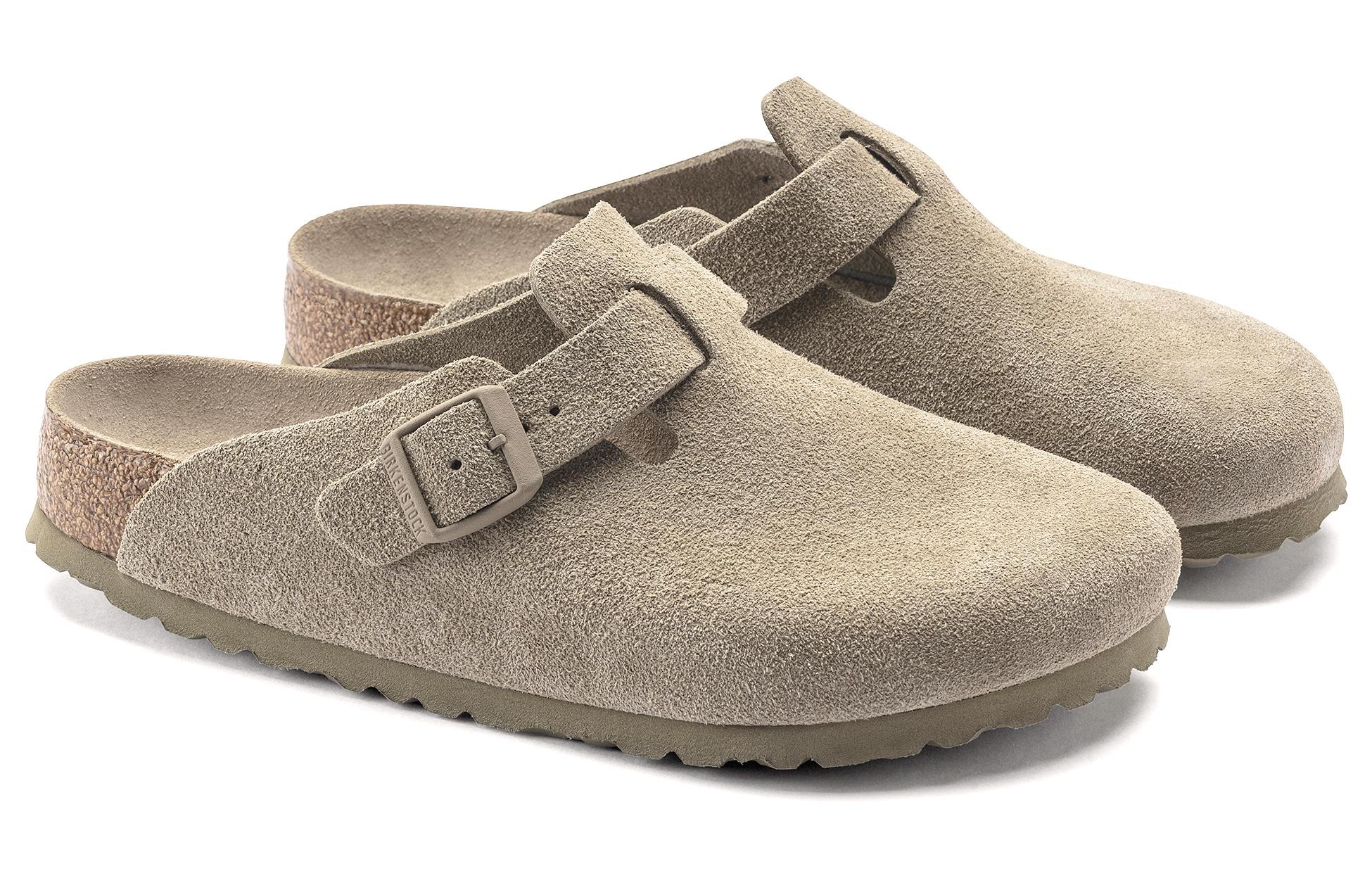 Birkenstock Boston Soft Footbed Narrow 'Suede Faded Khaki' 1019108 - 4