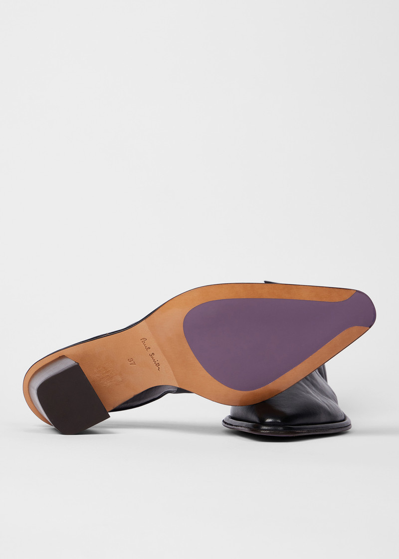 Paul Smith Women's Black 'Clareen' Leather Sling Back Heels outlook