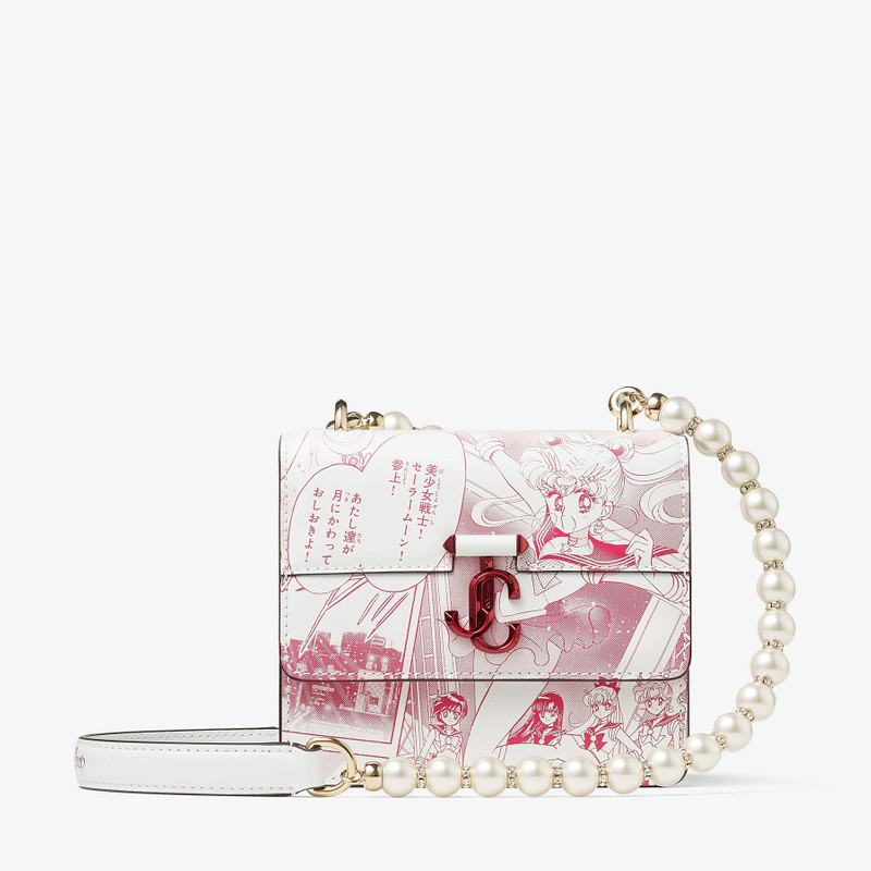 Sailor Moon Varenne Quad XS
Pink Manga Printed Leather Shoulder Bag with Pearl Strap 1