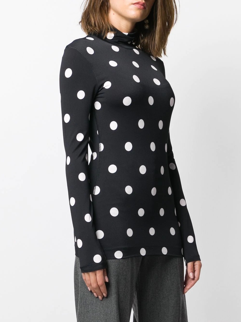 polka-dot high-neck top - 3